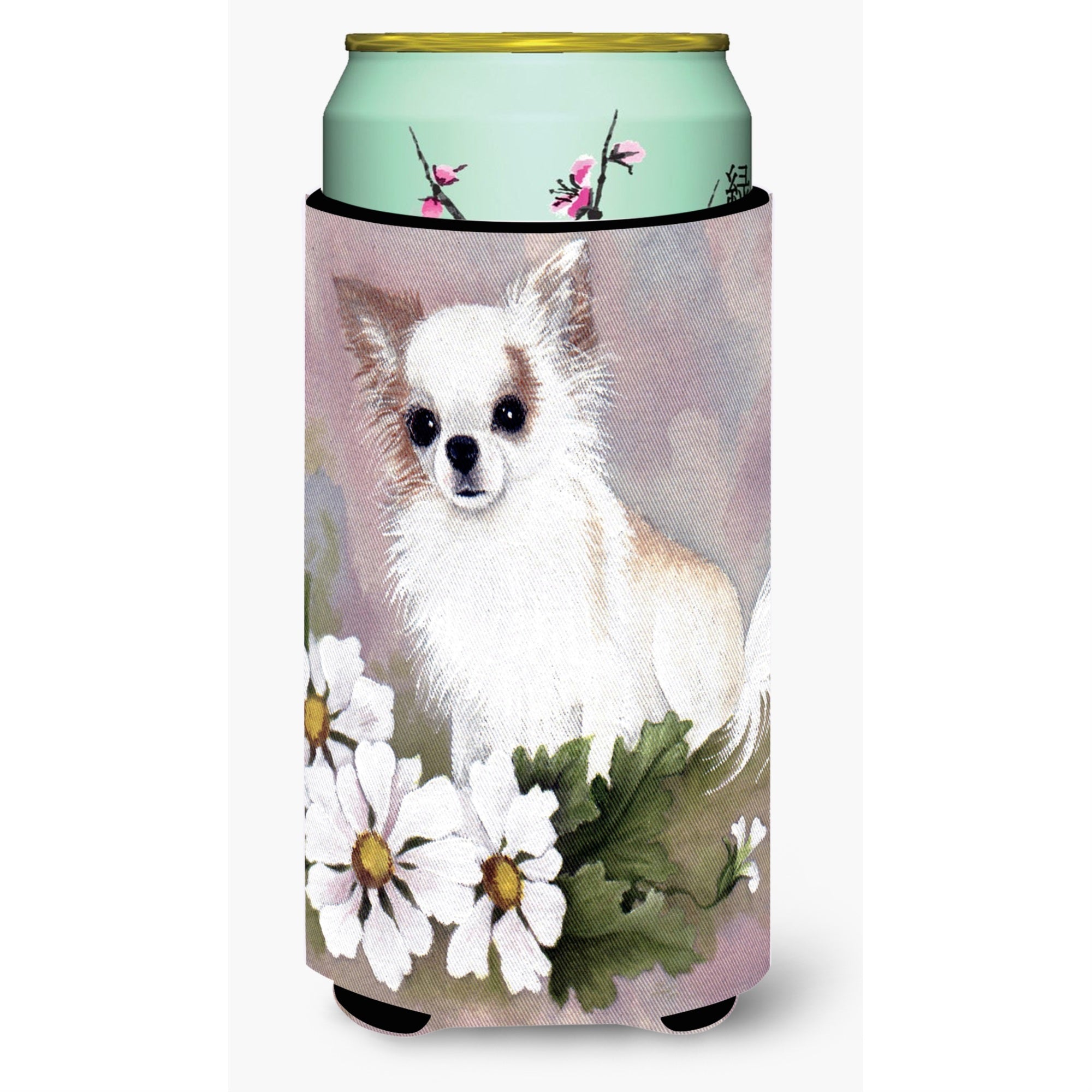 Chihuahua White Flowers Tall Boy Beverage Insulator Hugger Mh1019Tbc