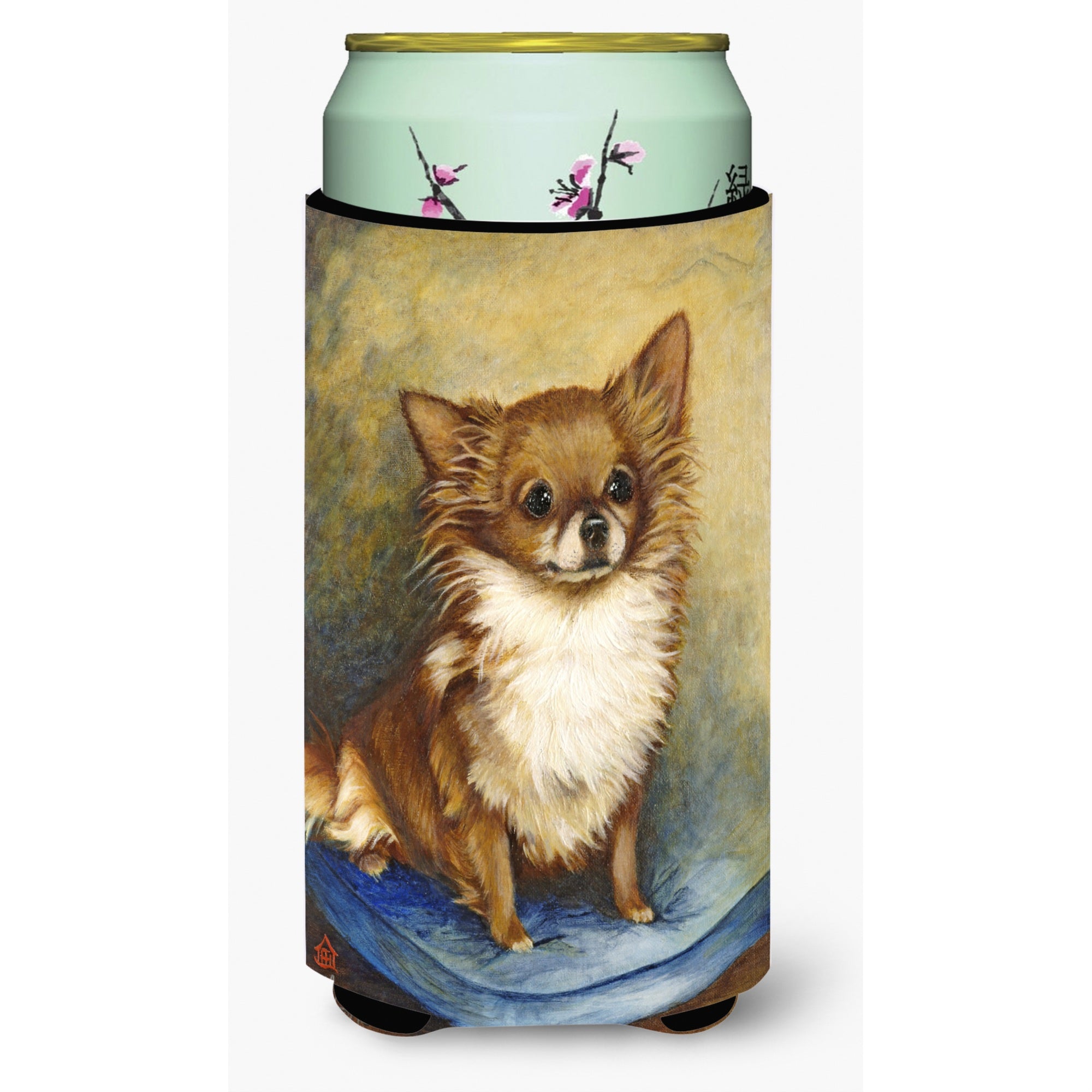 Chihuahua Long Hair Brown Tall Boy Beverage Insulator Hugger Mh1036Tbc
