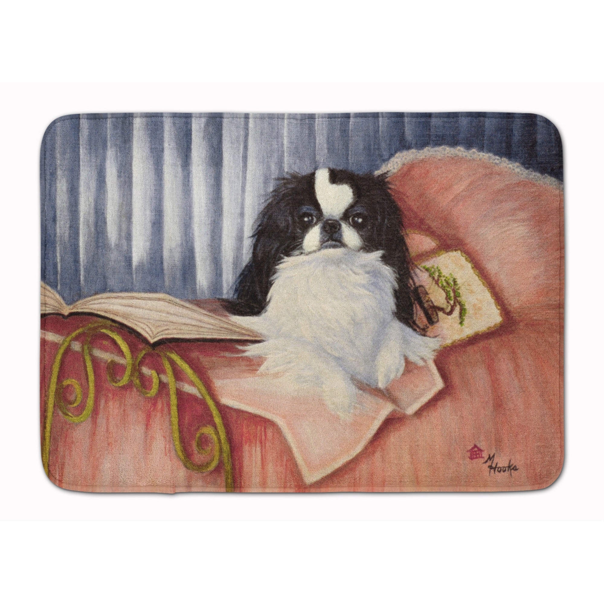'Caroline'S Treasures Japanese Chin Reading In Bed Floor Mat, 19'''' X 27'''', Multicolor''