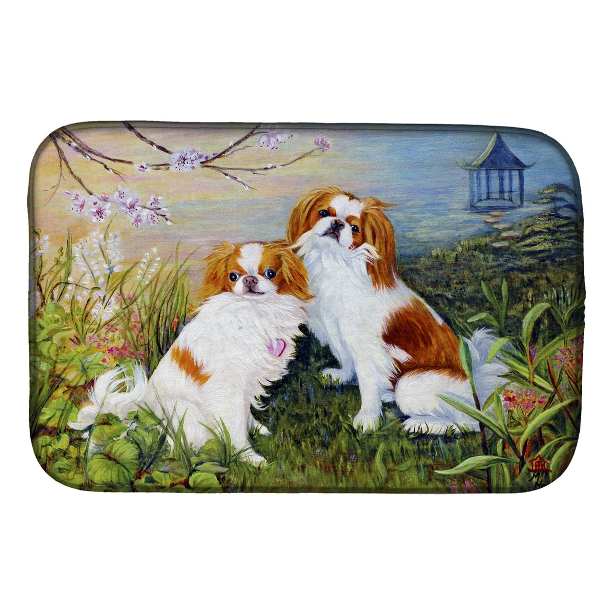 'Caroline'S Treasures Mh1061Ddm Japanese Chin Wasabi And Ginger Dish-Drying-Mats, 14X21, Multicolor''