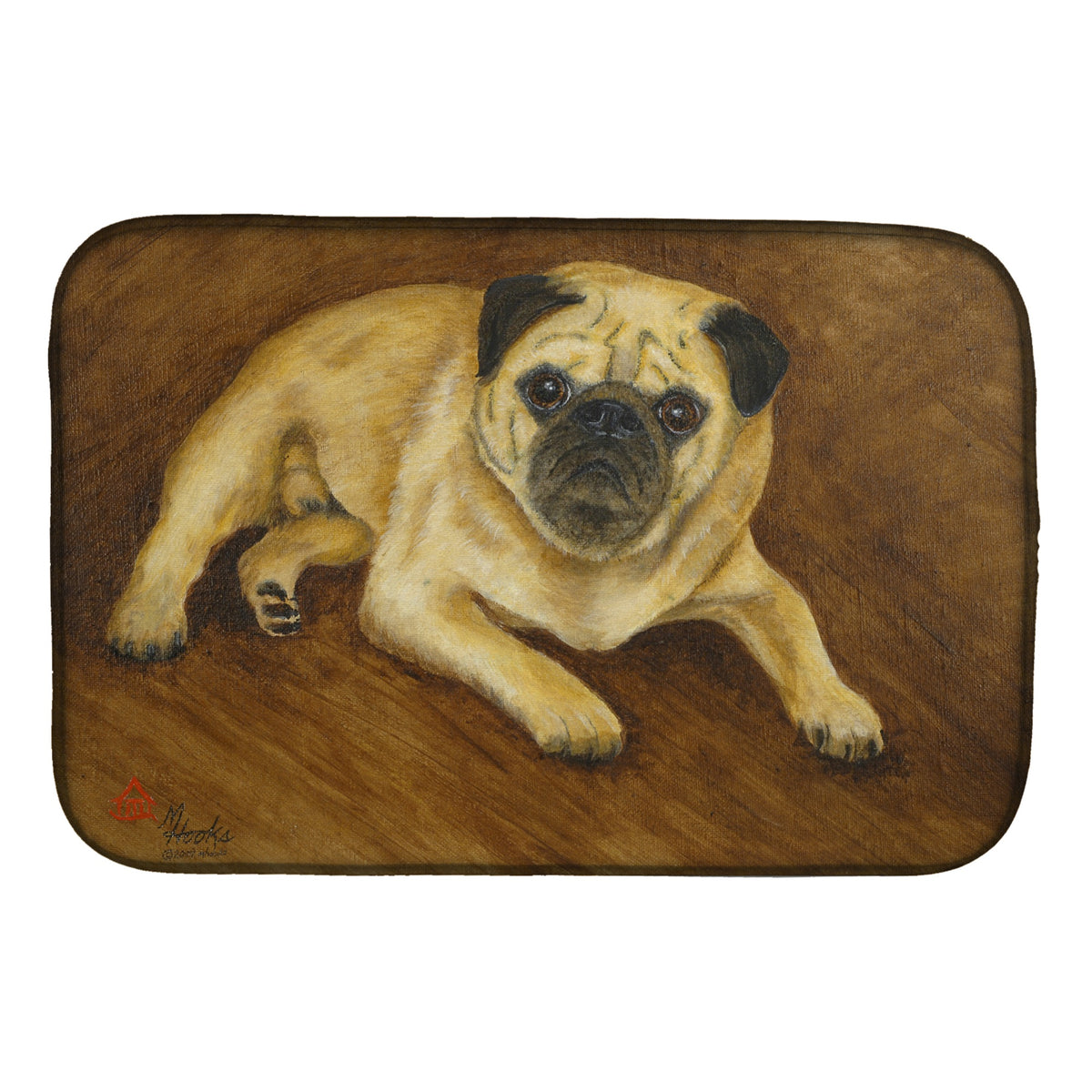 'Caroline'S Treasures Mh1062Ddm Fawn Pug Roscoe Dish-Drying-Mats, 14X21, Multicolor''
