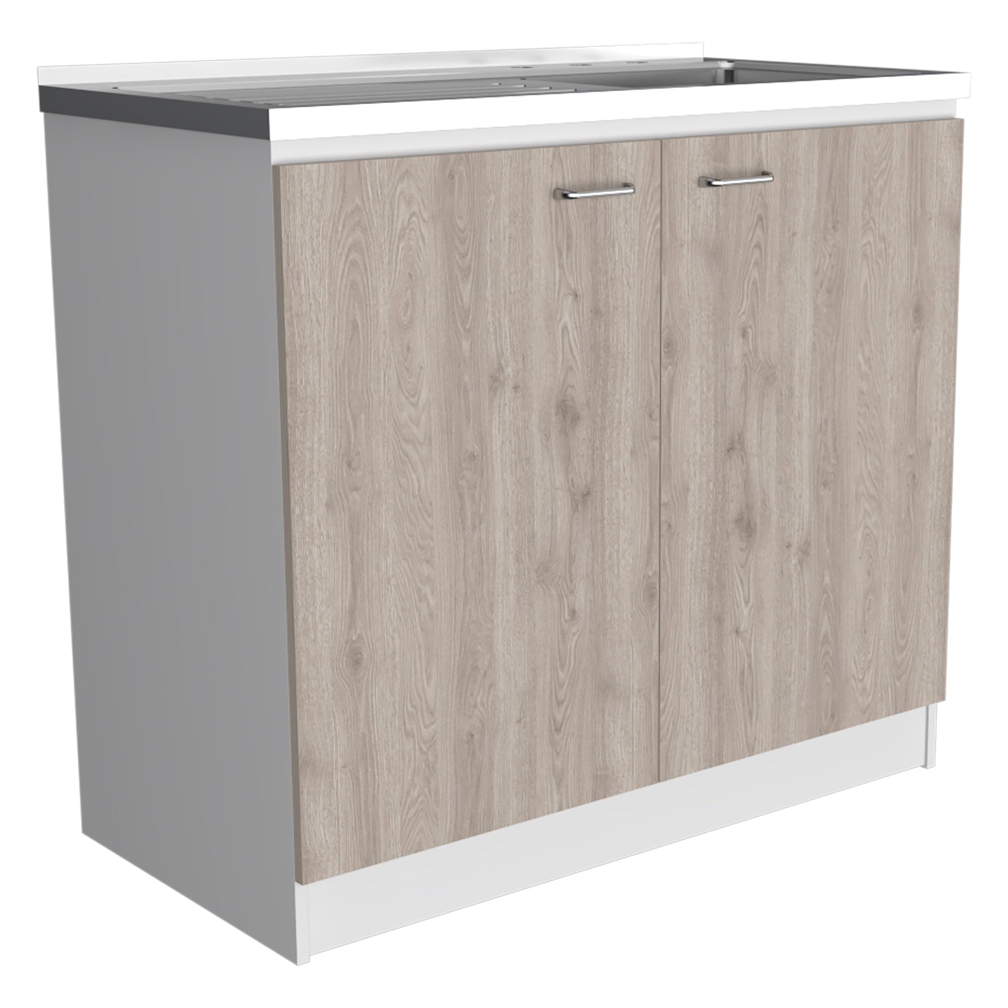 Napoles Utility Sink With Cabinet  -Kitchen -Smokey Oak / Light Gray