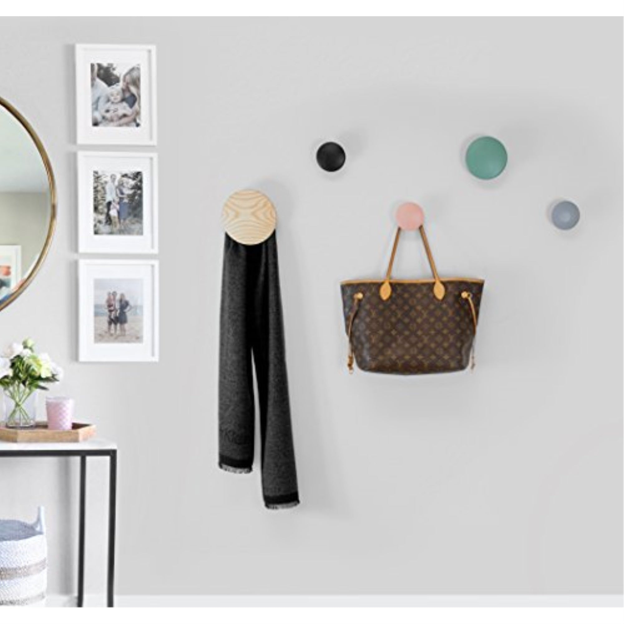 Wall Button Coat Hanger  Multi-Color