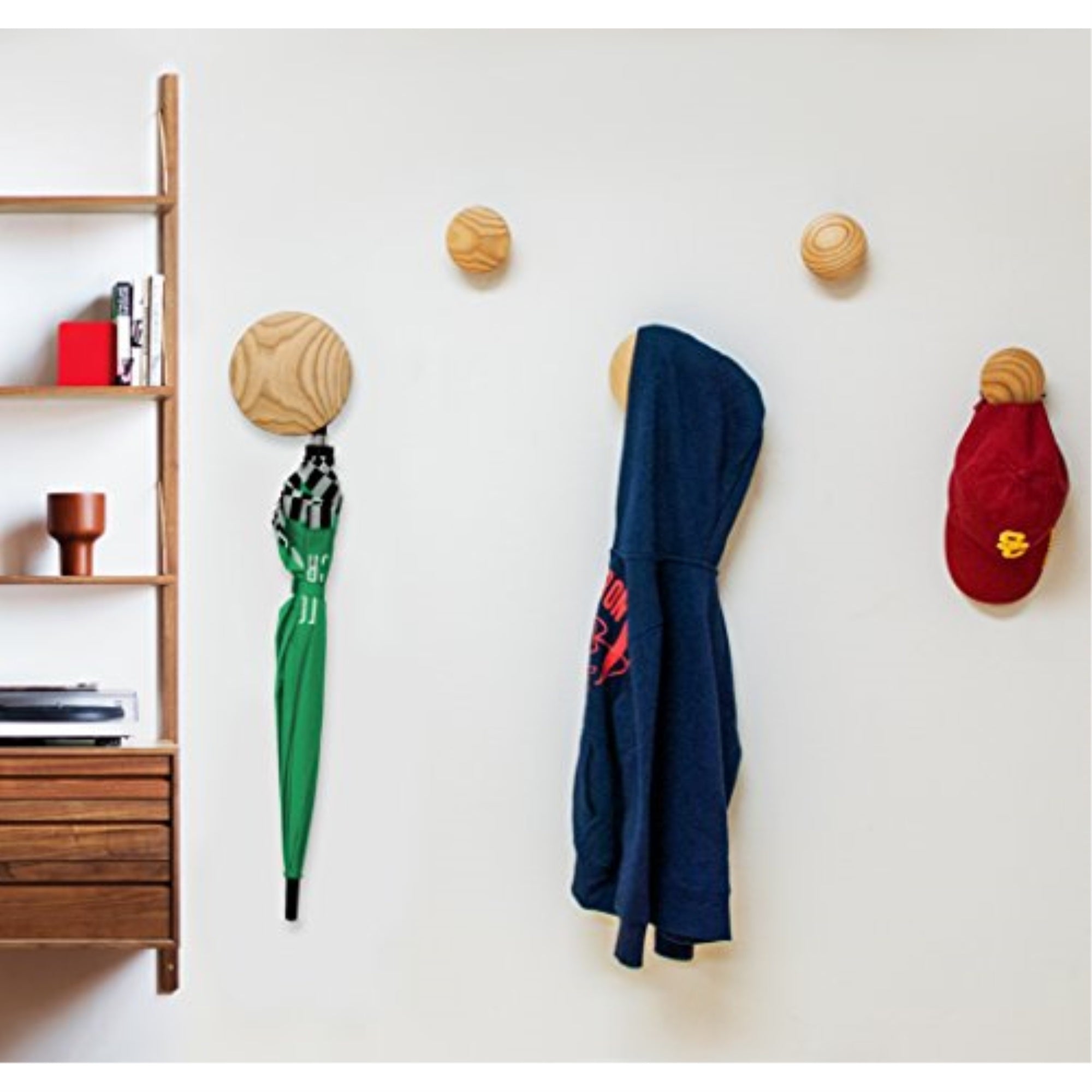 Wall Button Coat Hanger  Natural