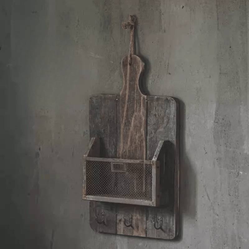 Vintage Wood Mail & Key Holder