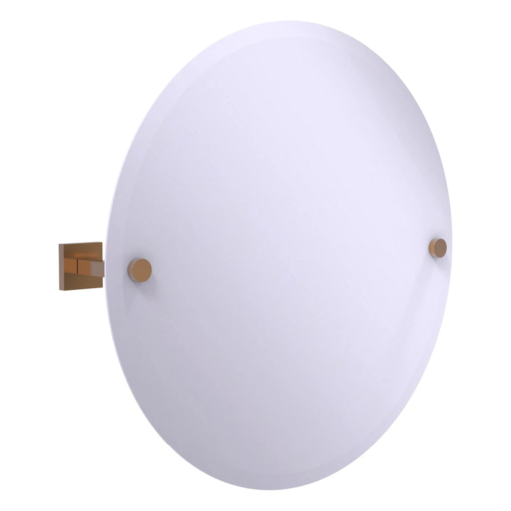 Montero Collection Contemporary Frameless Round Tilt Mirror With Beveled Edge - Mt-90-Bbr