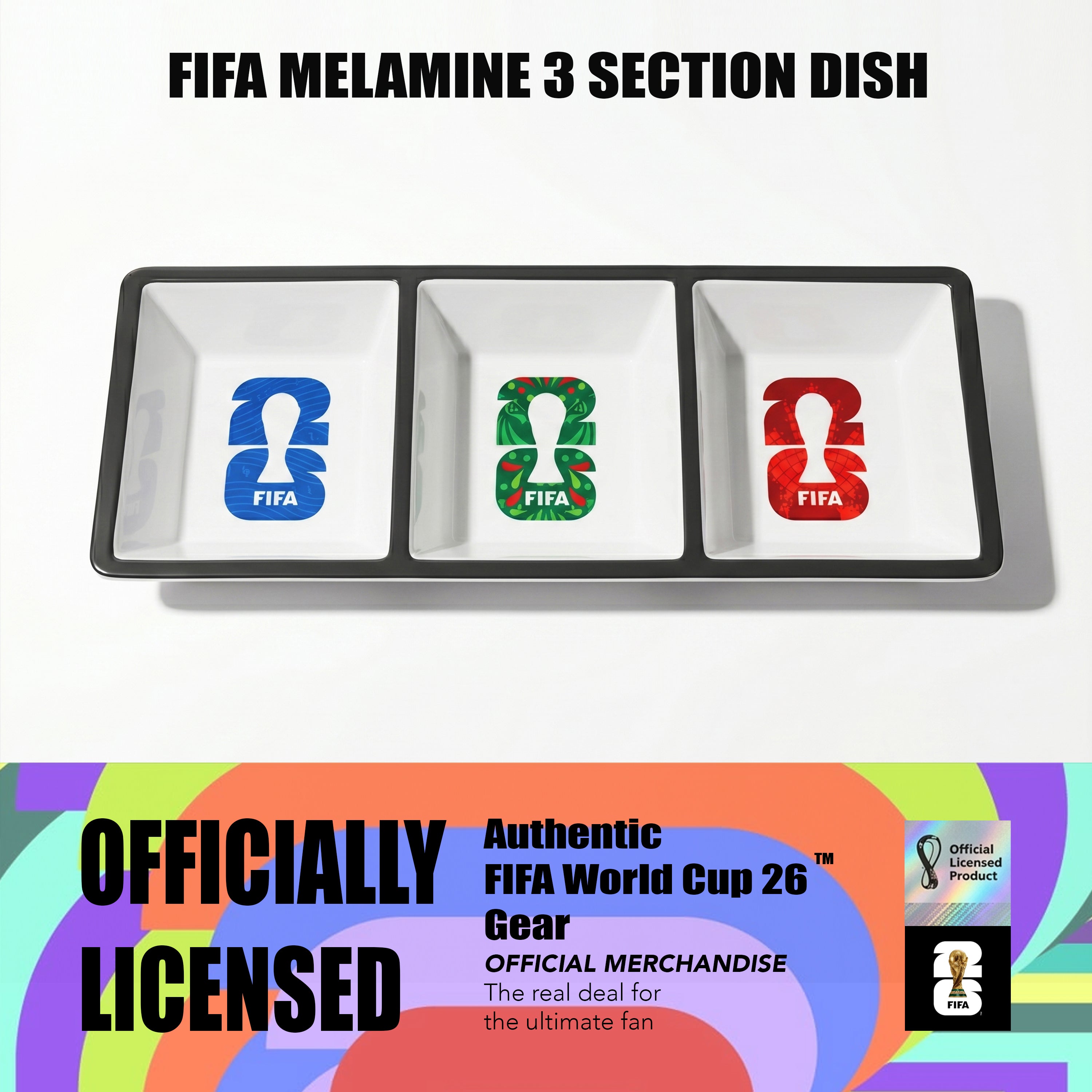 Atelier Sportif Official FIFA 2026 Melamine 3 Section Dish