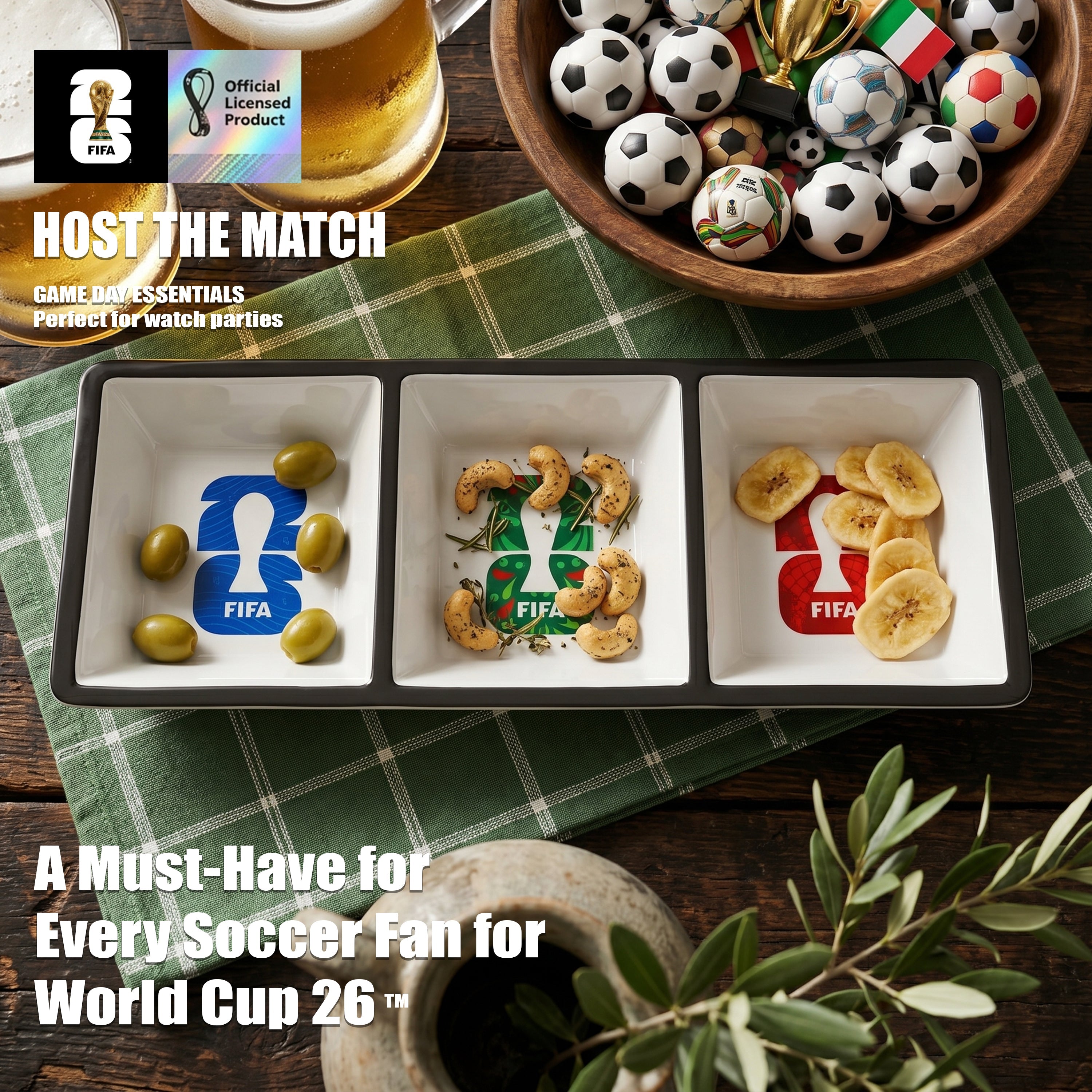 Atelier Sportif Official FIFA 2026 Melamine 3 Section Dish