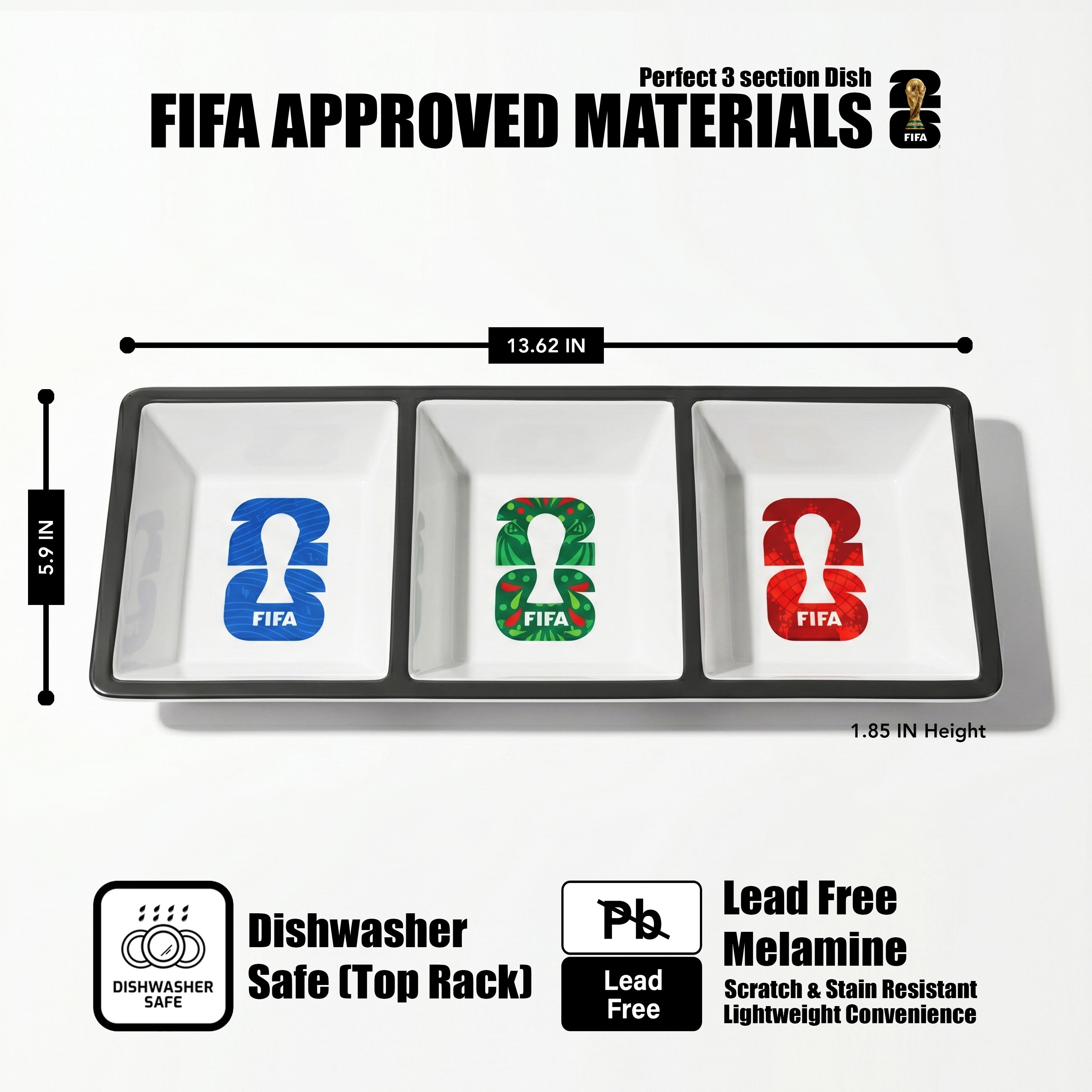 Atelier Sportif Official FIFA 2026 Melamine 3 Section Dish