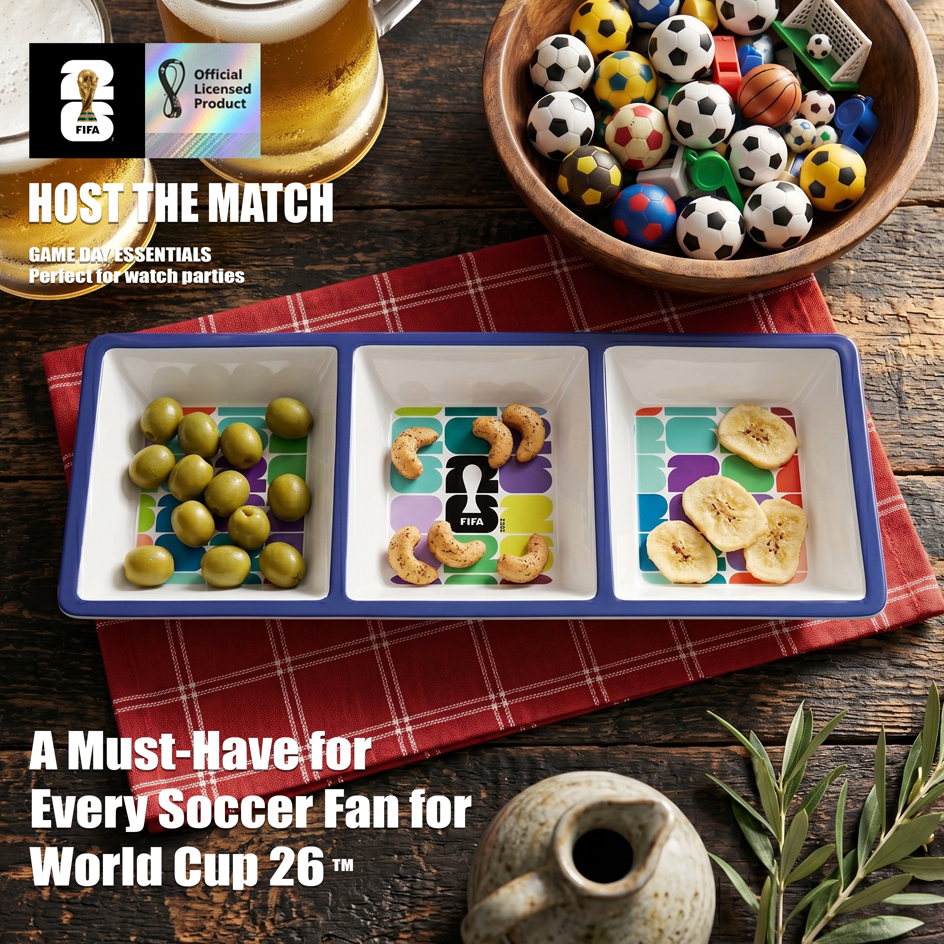 Atelier Sportif Official FIFA 2026 Melamine 3 Section Dish