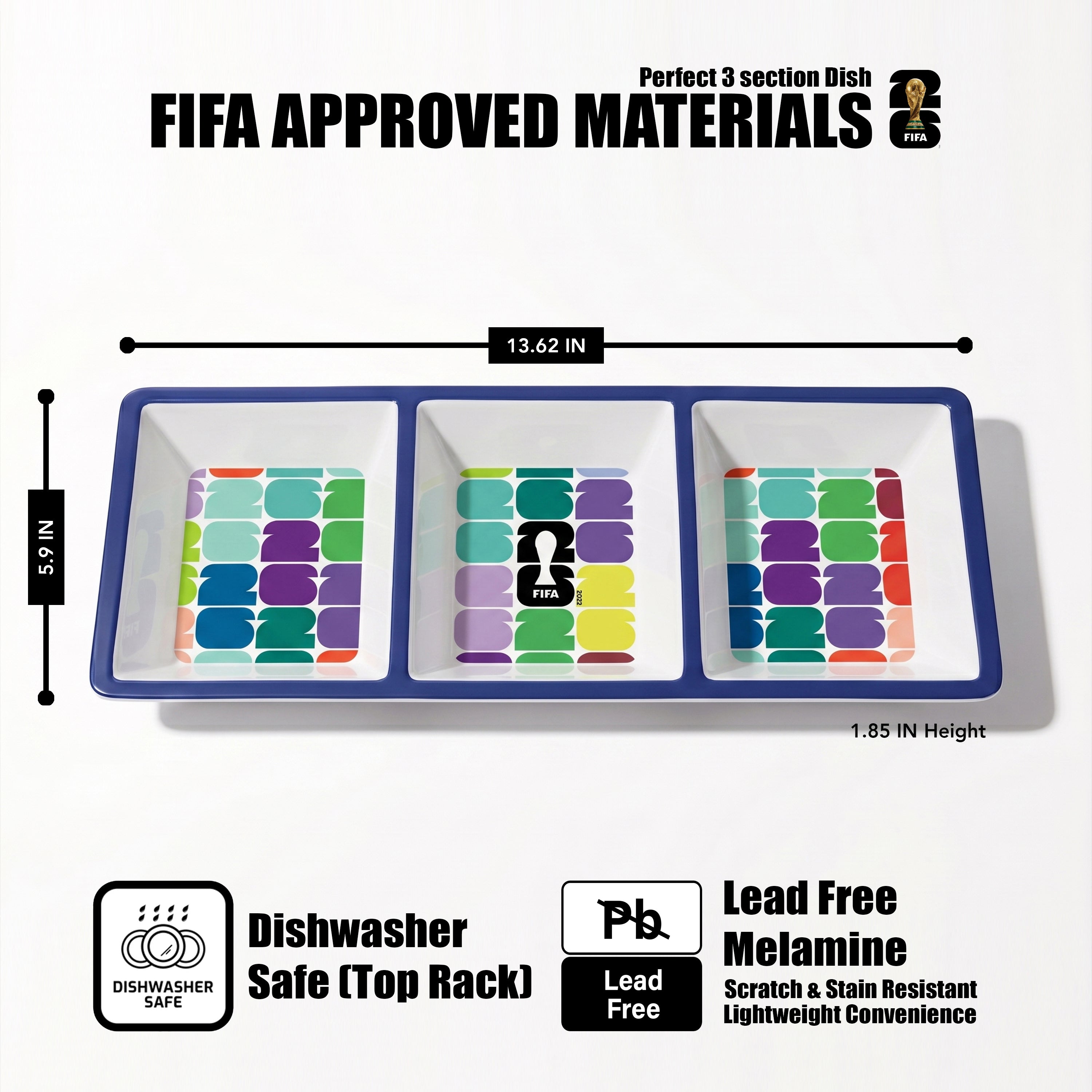 Atelier Sportif Official FIFA 2026 Melamine 3 Section Dish