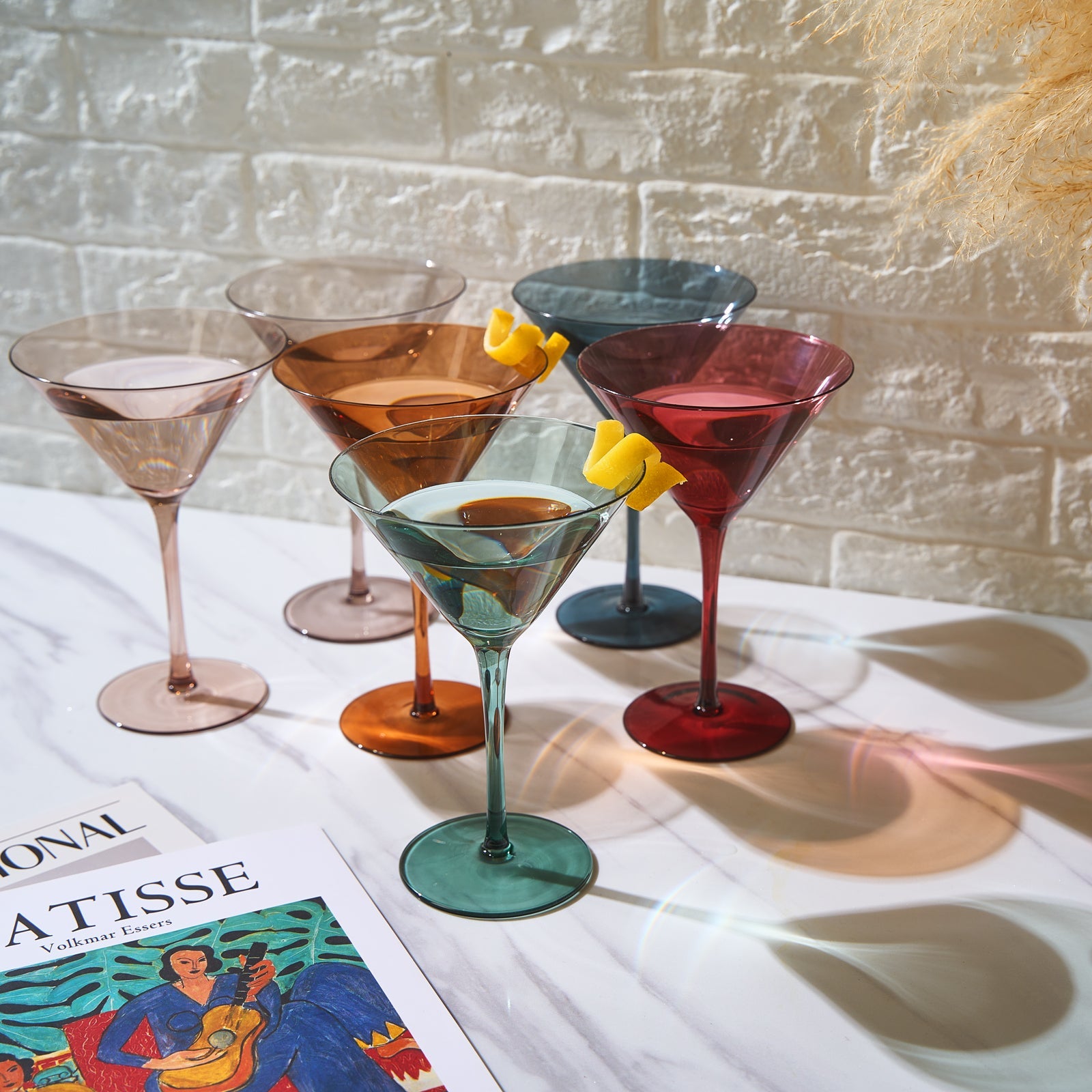Tonal Martini Cocktail Glassware, Set of 6