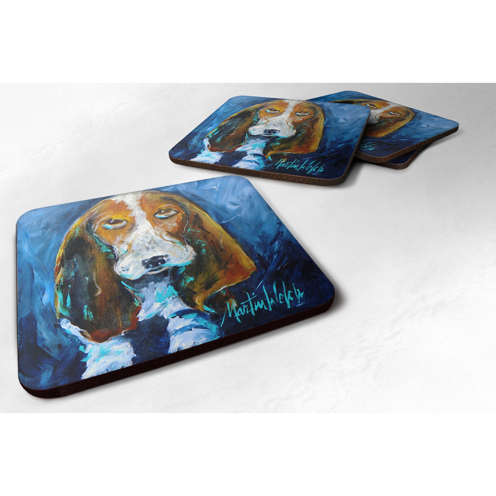 'Caroline'S Treasures Mw1082Fc Dog-Basset Hound You Talkin' 'Bout Me Foam Coasters (Set Of 4), 3.5'''' H X 3.5'''' W, Multicolo