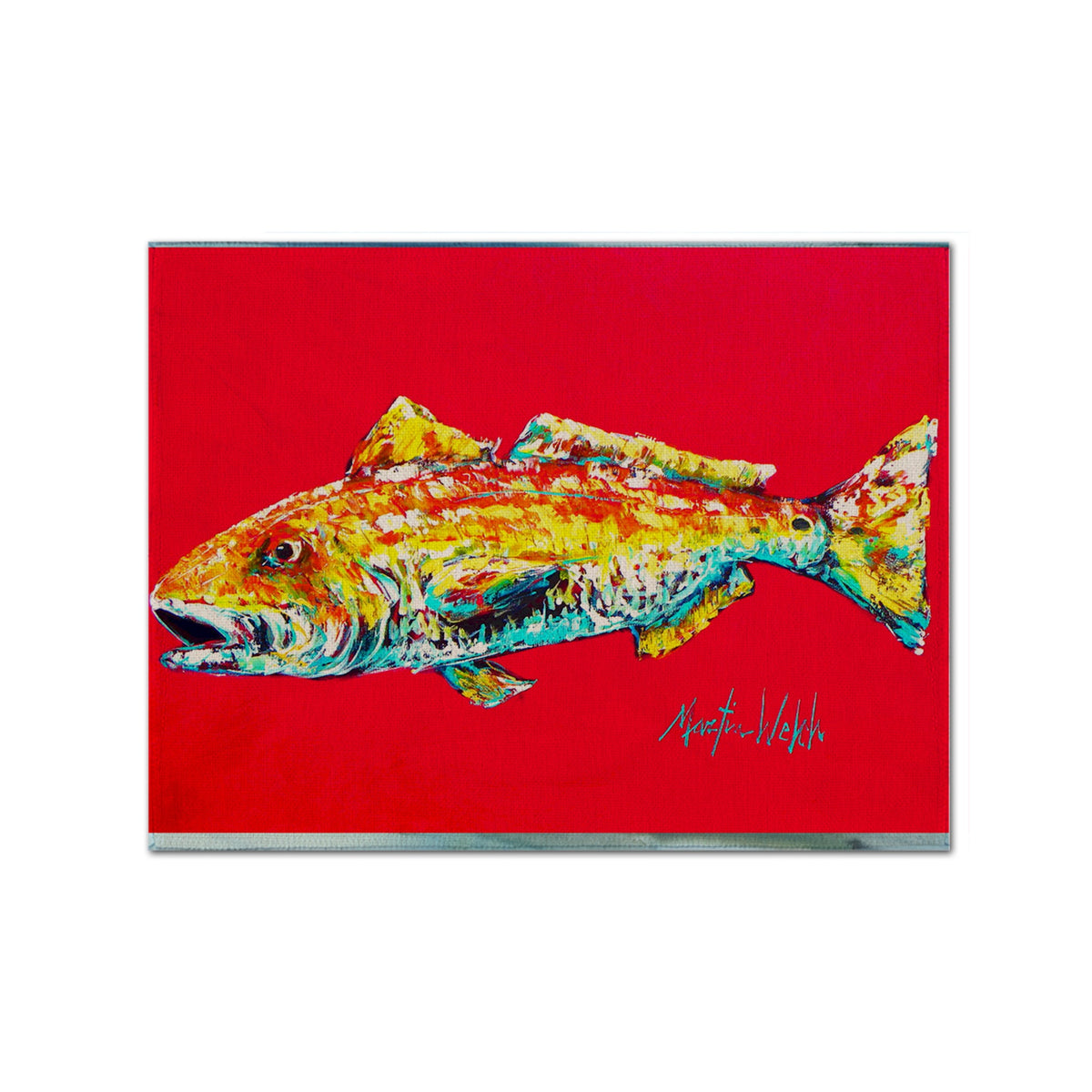 'Caroline'S Treasures Mw1084Plmt Fish-Red Fish Alphonso Fabric Placemat, Multicolor''