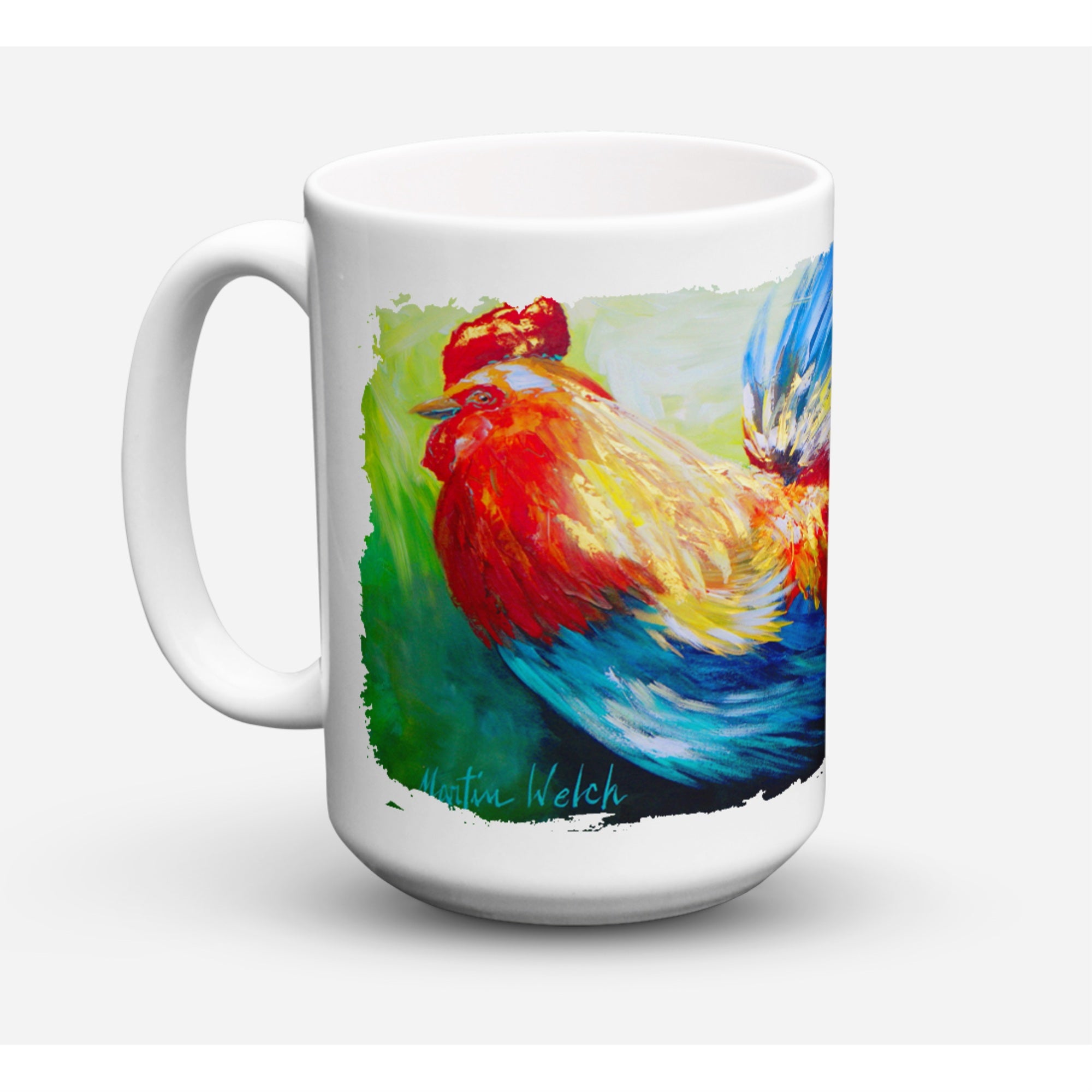 Carolines Treasures MW1085CM15 BirdRooster Chief Big Feathers Microwavable Ceramic Coffee Mug 15 oz Multicolor
