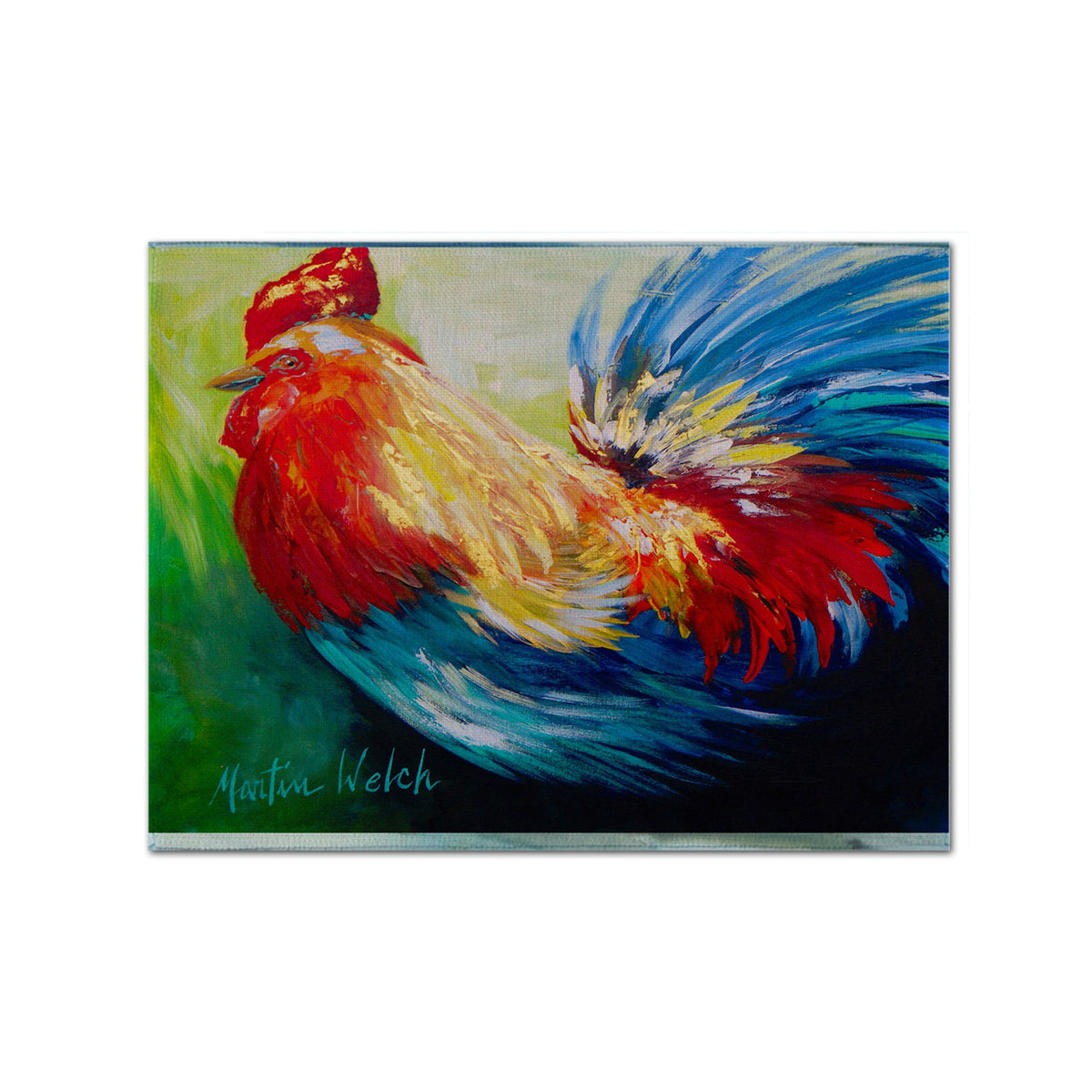 'Caroline'S Treasures Mw1085Plmt Bird-Rooster Chief Big Feathers Fabric Placemat, Multicolor''