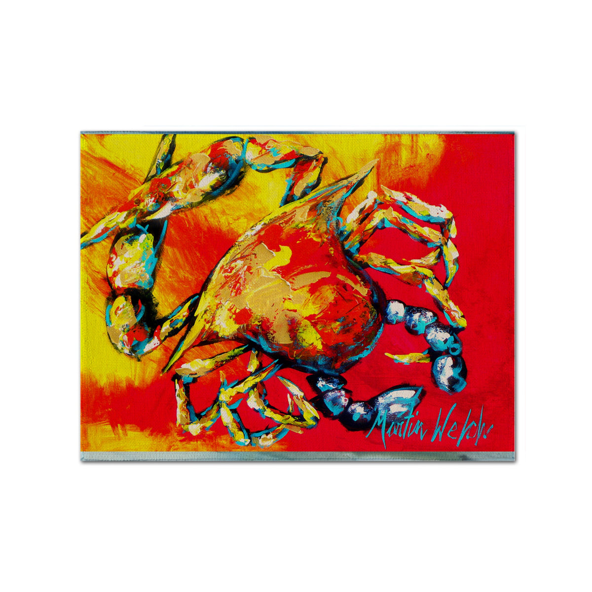 'Caroline'S Treasures Mw1086Plmt Crab Hot Dang Fabric Placemat, Multicolor''