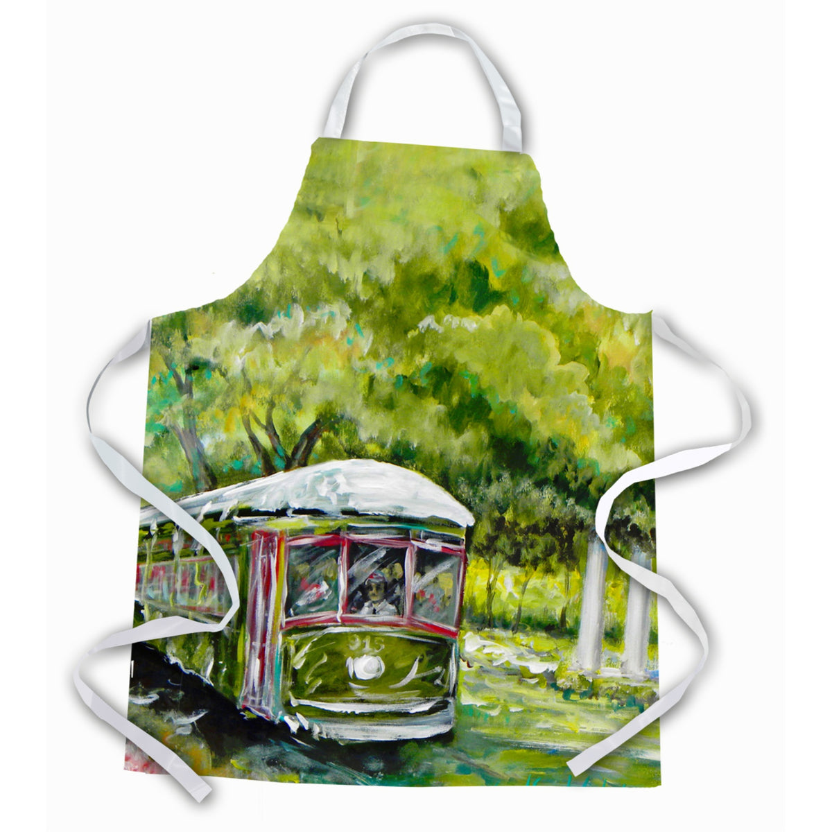 'Caroline'S Treasures Mw1091Apron Streetcar Next Stop Audubon Park Apron, Large, Multicolor''