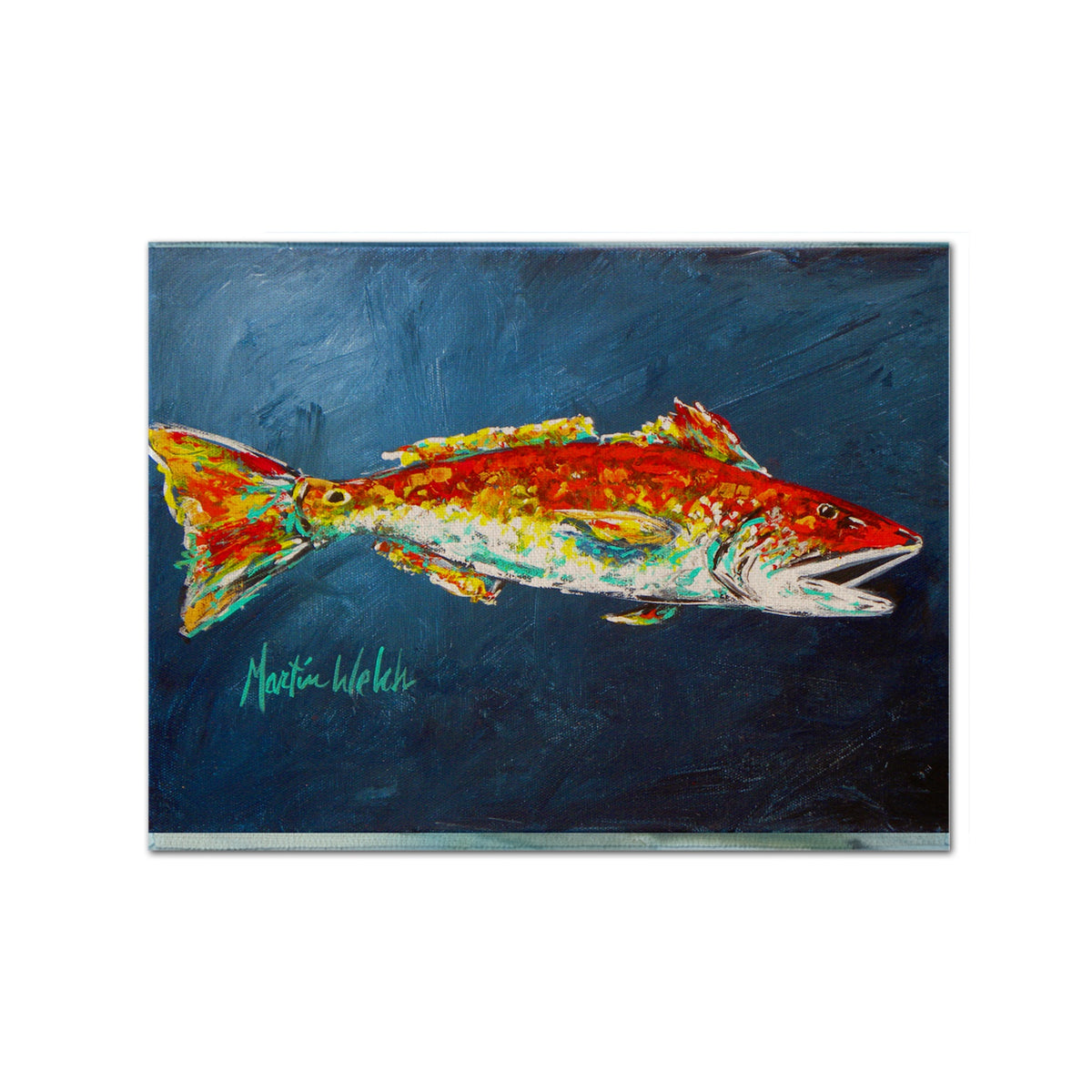 'Caroline'S Treasures Mw1093Plmt Fish-Red For Jarett Fabric Placemat, Multicolor''