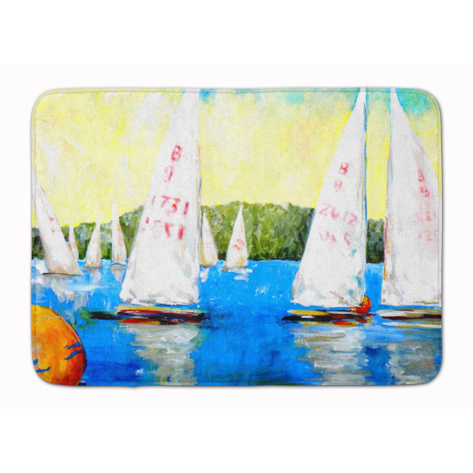 'Caroline'S Treasures Sailboats Round The Mark Floor Mat, 19'''' X 27'''', Multicolor''