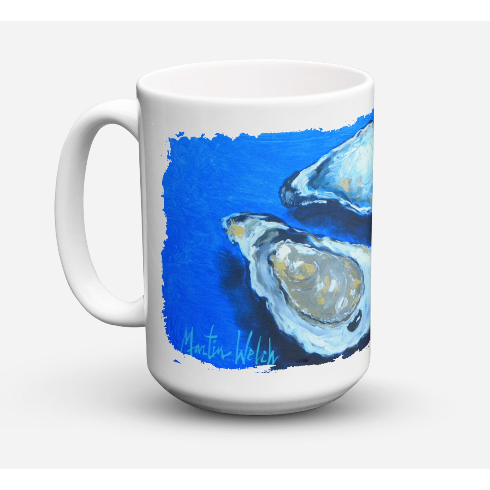 Carolines Treasures MW1095CM15 Oysters Seafood Four Microwavable Ceramic Coffee Mug 15 oz Multicolor
