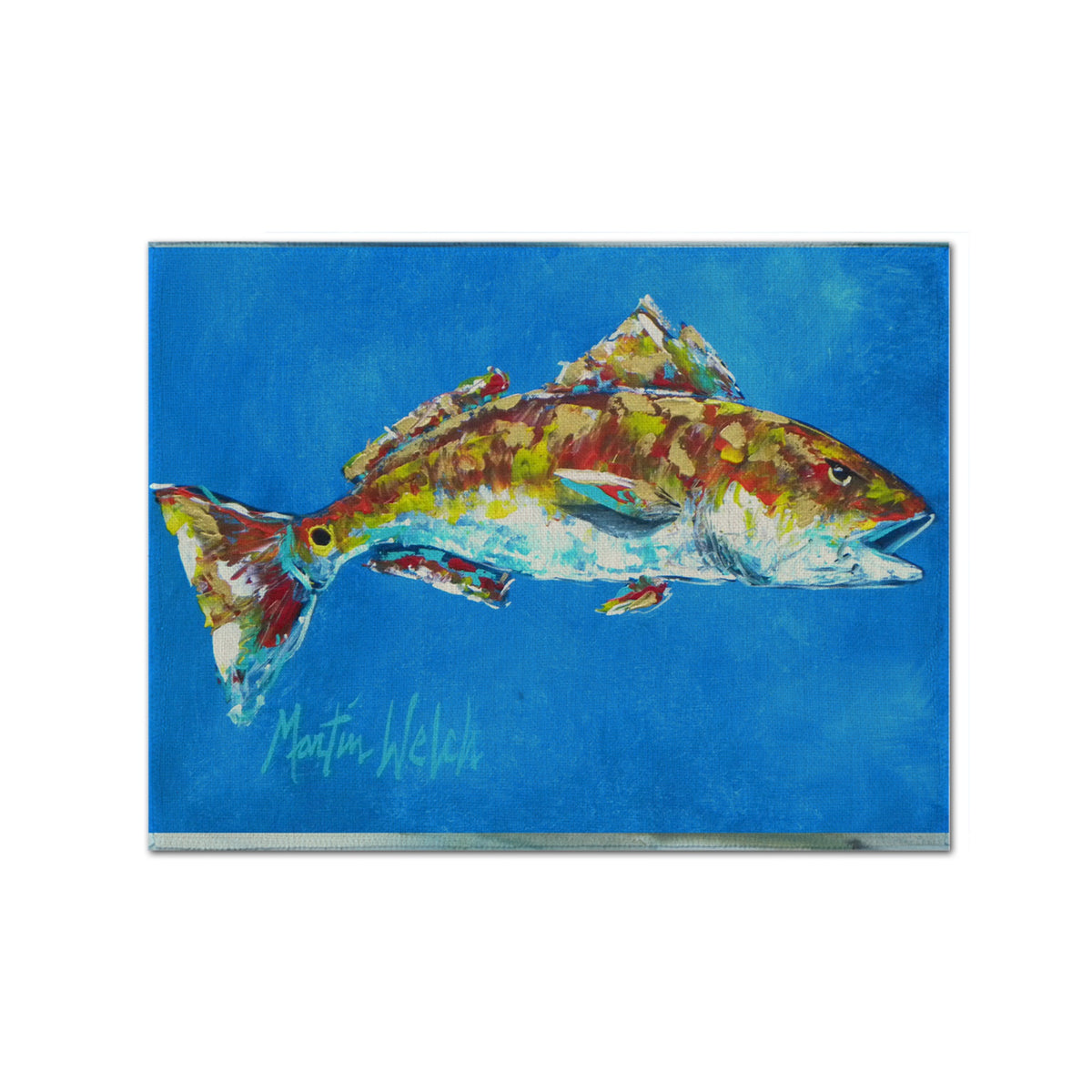 'Caroline'S Treasures Mw1098Plmt Fish-Red Fish Seafood Two Fabric Placemat, Multicolor''