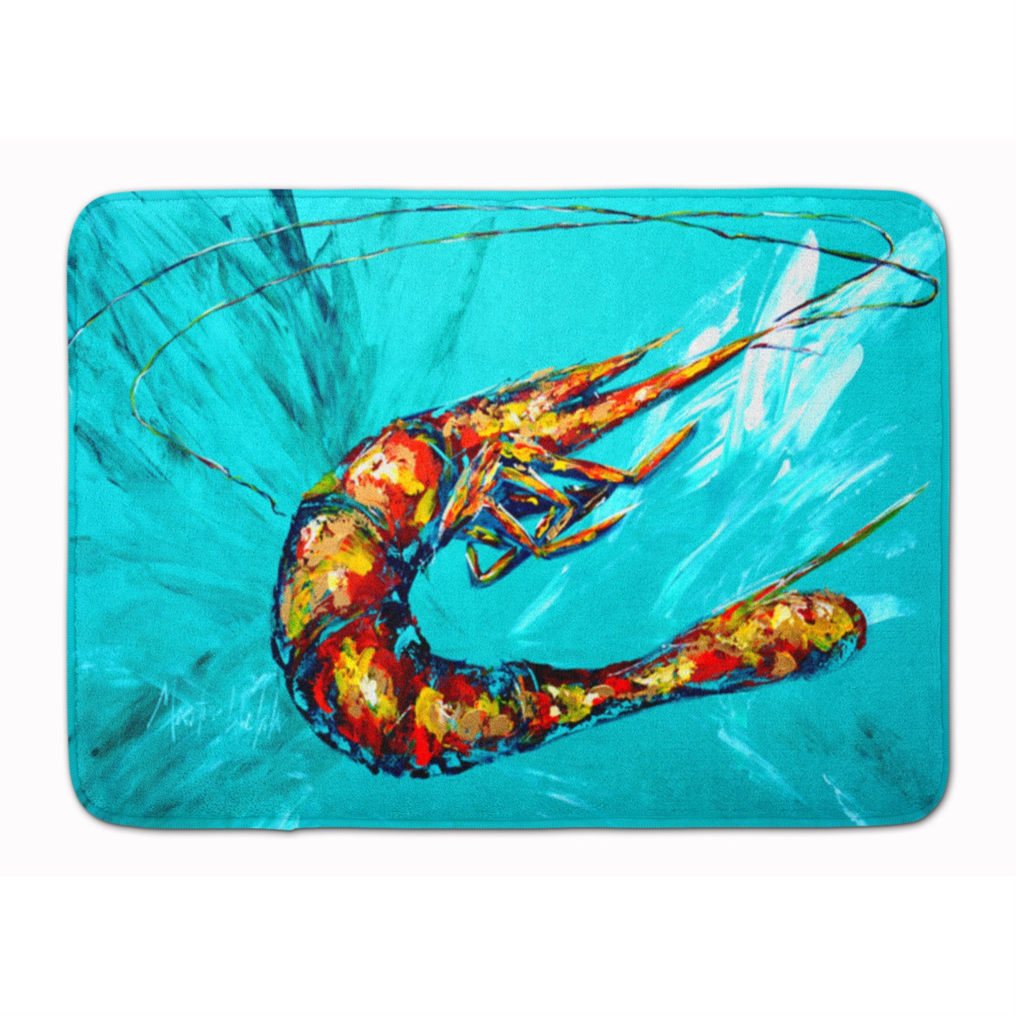 'Caroline'S Treasures Teal Shrimp Floor Mat, 19'''' X 27'''', Multicolor''
