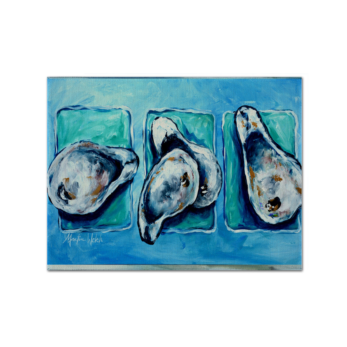 'Caroline'S Treasures Mw1110Plmt Oyster + Oyster = Oysters Fabric Placemat, Multicolor''