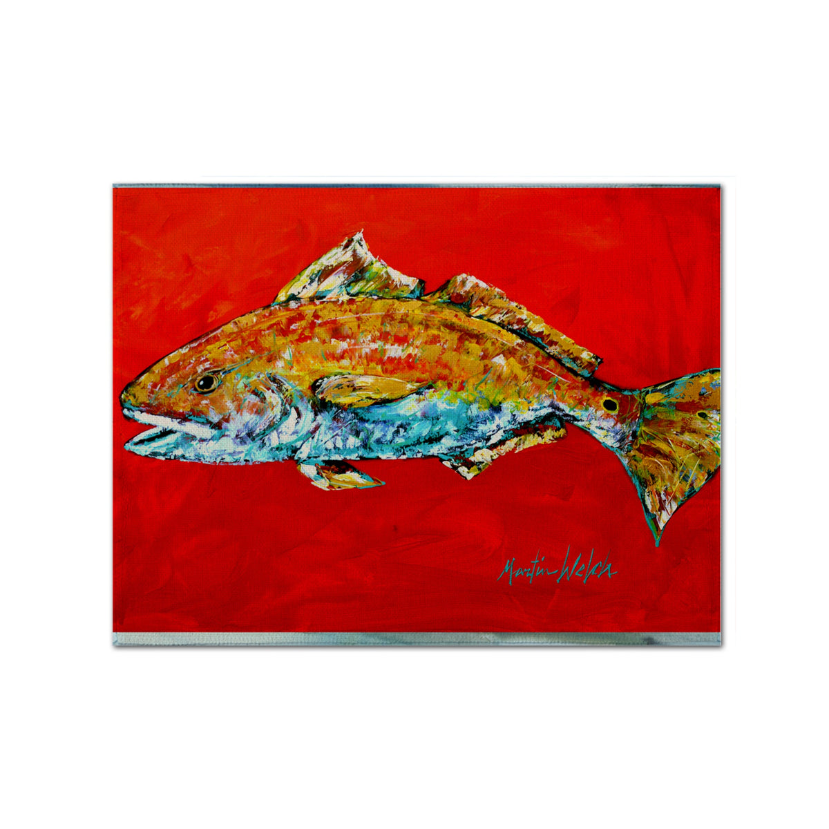 'Caroline'S Treasures Mw1111Plmt Fish-Red Fish Red Head Fabric Placemat, Multicolor''