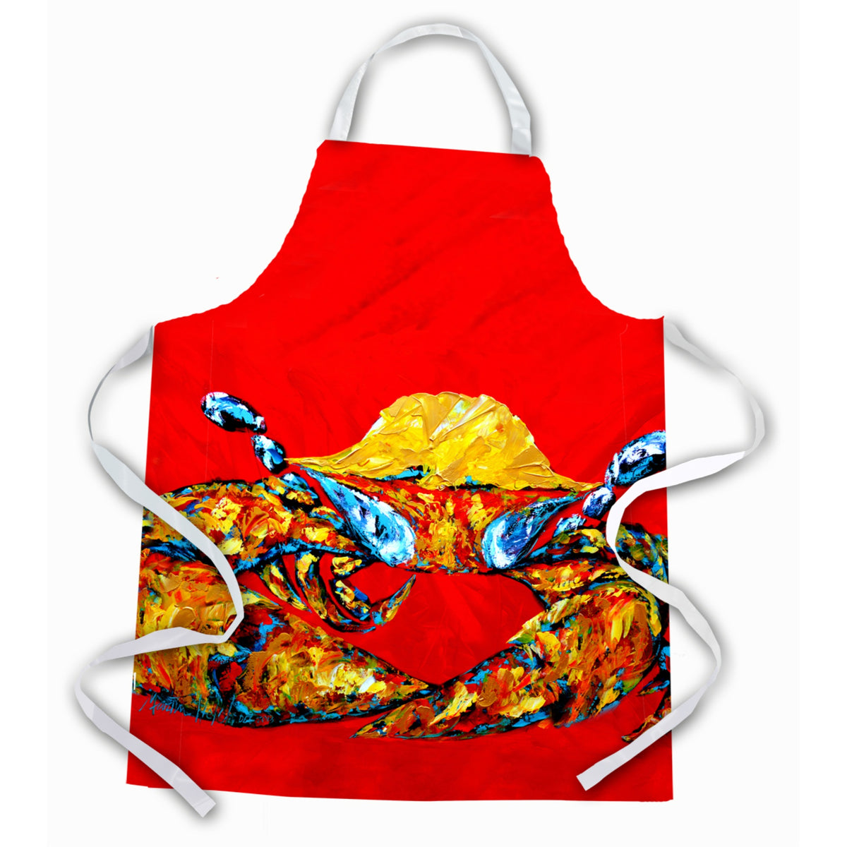 'Caroline'S Treasures Mw1115Apron Crab Fat And Sassy Apron, Large, Multicolor''