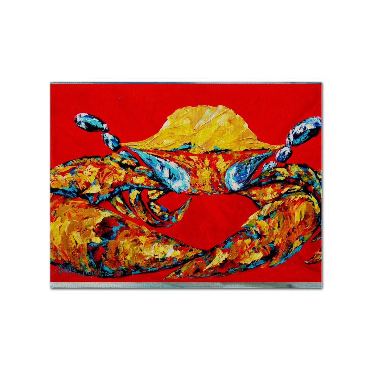 'Caroline'S Treasures Mw1115Plmt Crab Fat And Sassy Fabric Placemat, Multicolor''