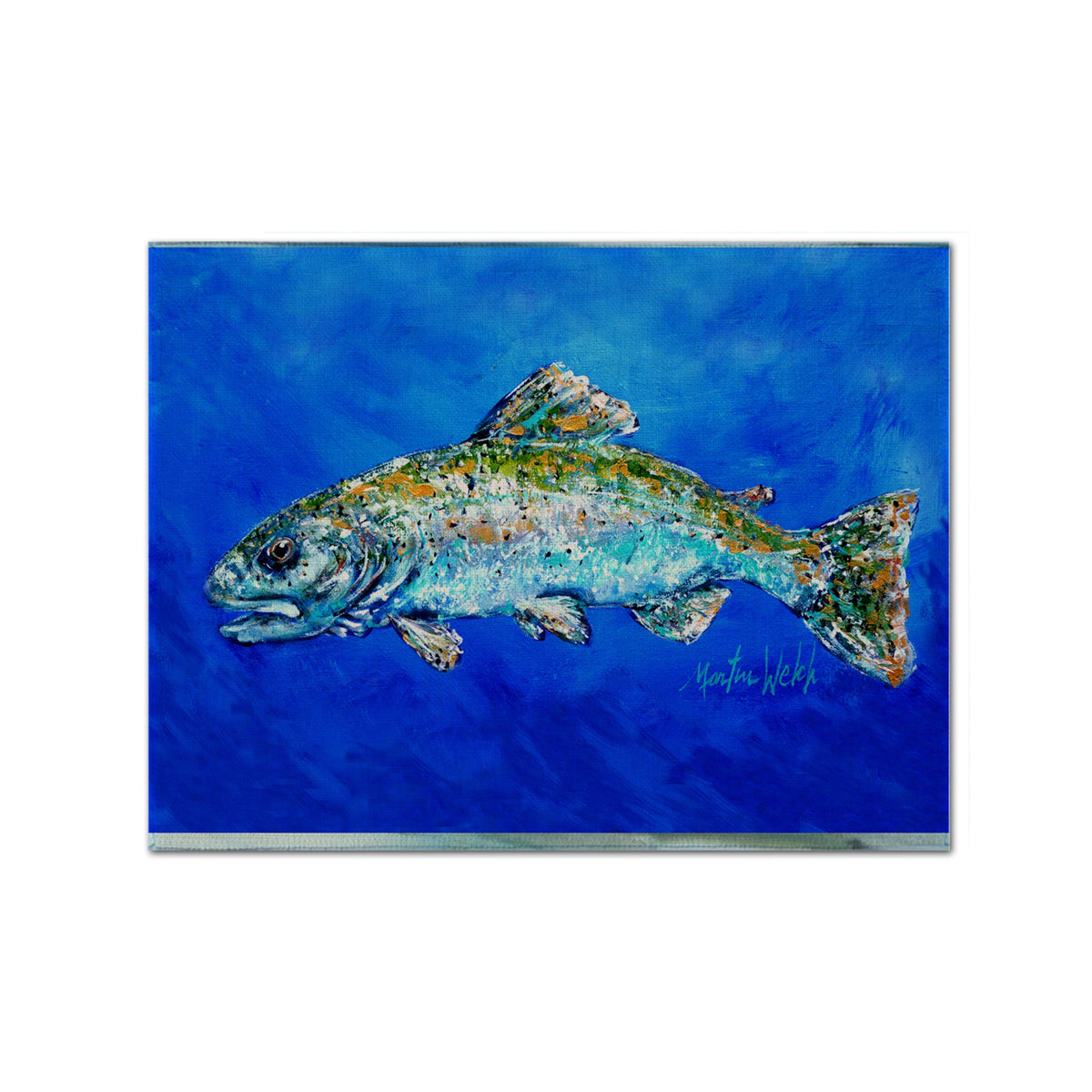'Caroline'S Treasures Mw1124Plmt Fish Headed Downstream Fabric Placemat, Multicolor''