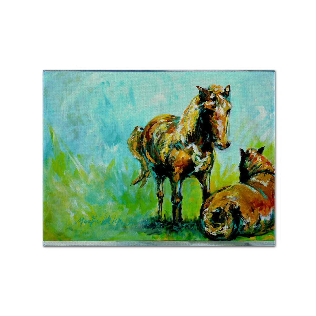 'Caroline'S Treasures Mw1126Plmt Horse Grazin Fabric Placemat, Multicolor''