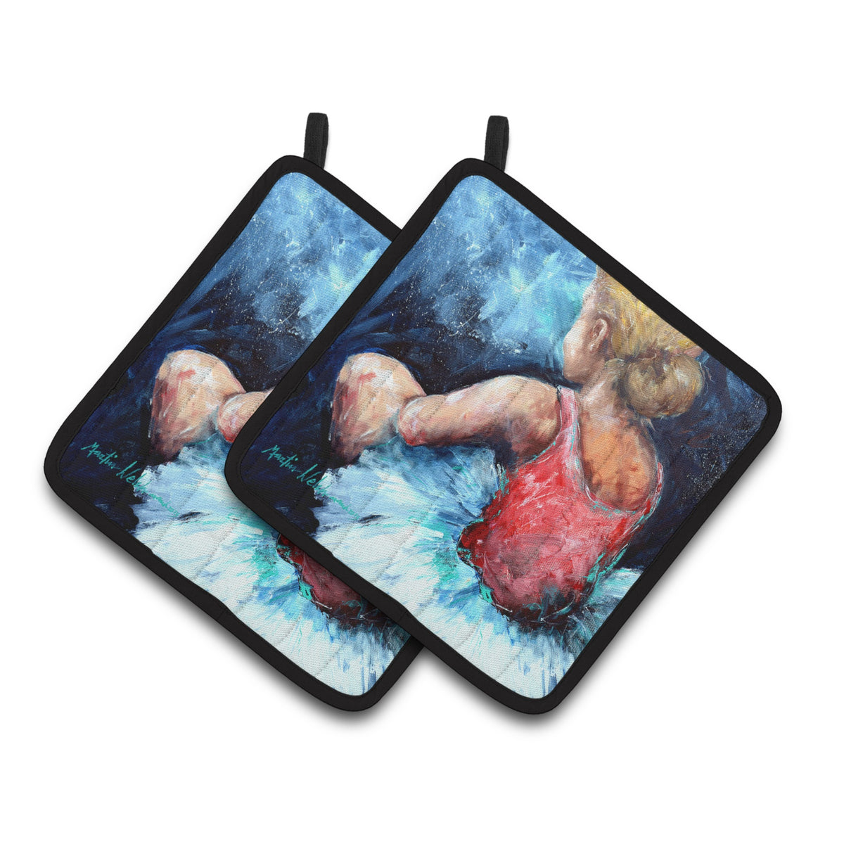 'Caroline'S Treasures Ballet Star Struck Pair Of Pot Holders Mw1129Pthd, 7.5Hx7.5W, Multicolor''