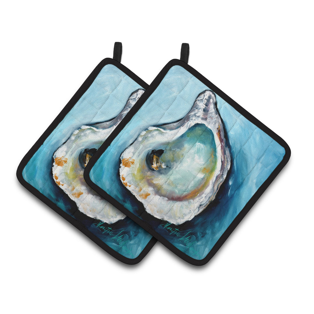 'Caroline'S Treasures Oyster Pair Of Pot Holders Mw1143Pthd, 7.5Hx7.5W, Multicolor''