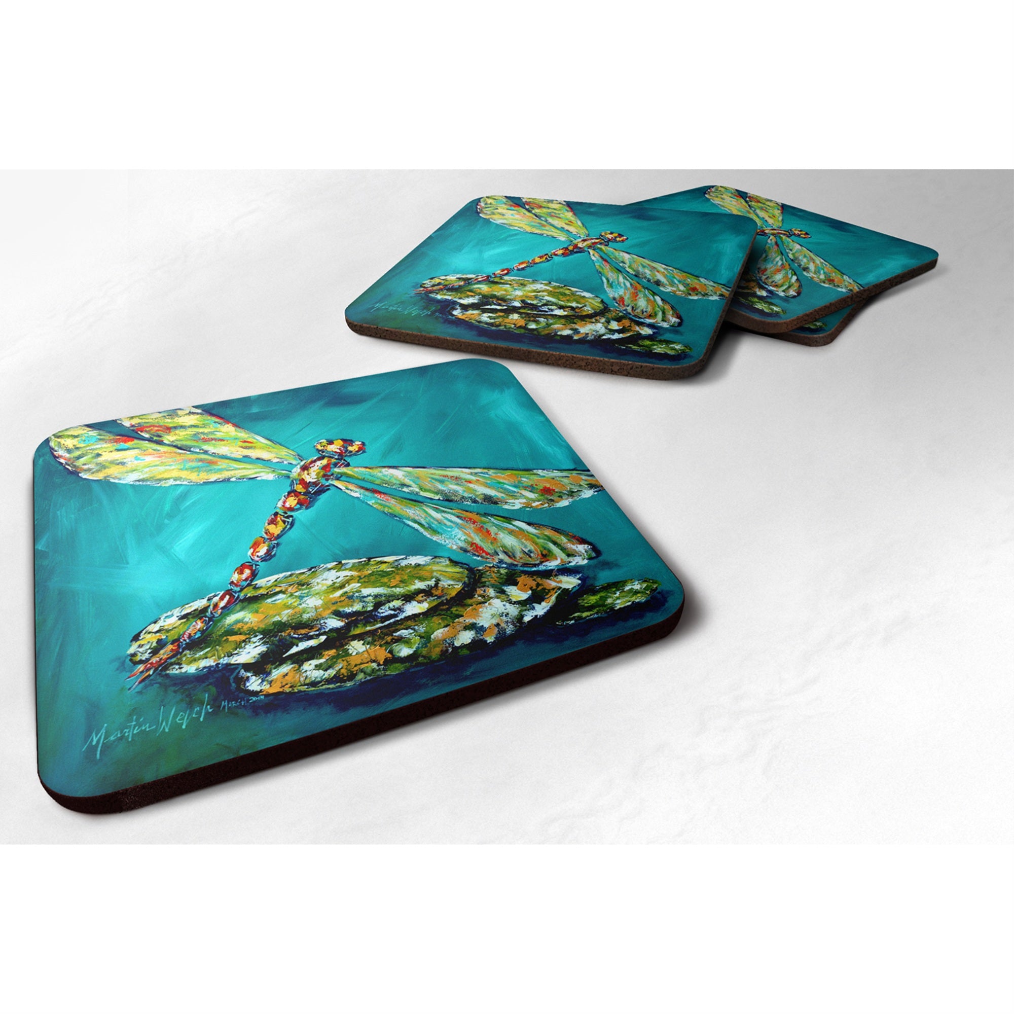 'Caroline'S Treasures Mw1144Fc Insect-Dragonfly Matin Foam Coaster, 3.5'''', Multicolor''