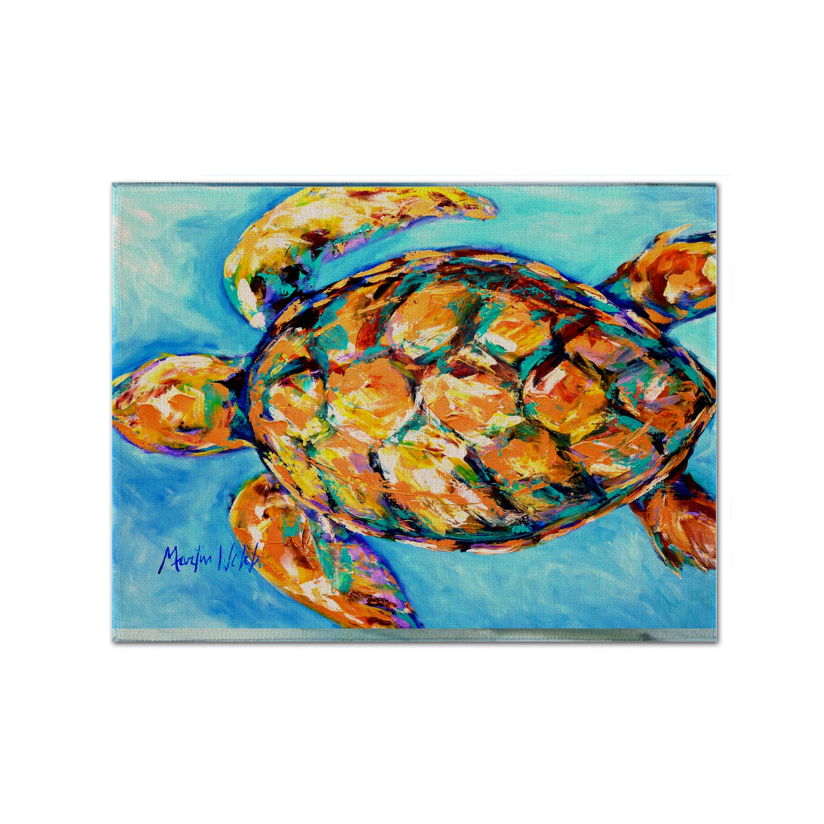 'Caroline'S Treasures Mw1150Plmt Sand Dance Turtle Fabric Placemat, Multicolor''