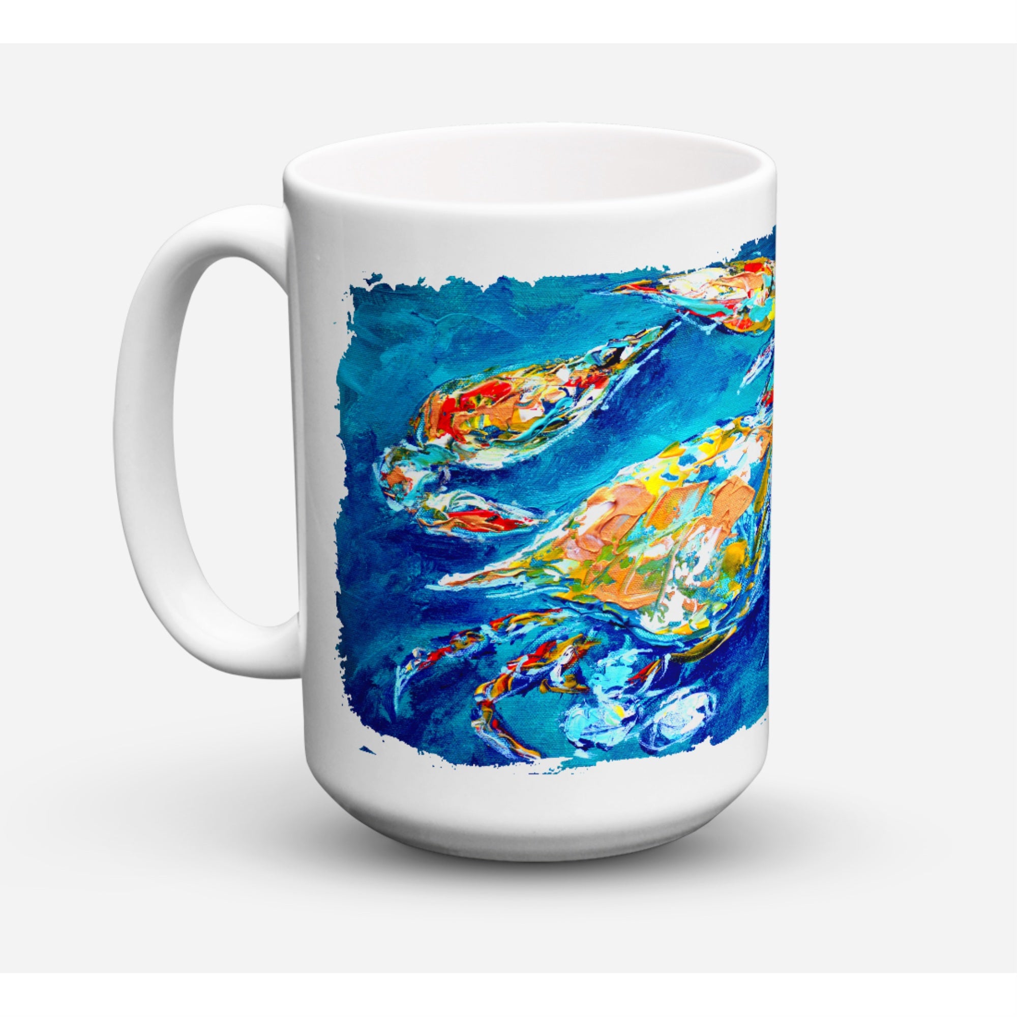 'Caroline's Treasures MW1153CM15 By Chance Crab Microwavable Ceramic Coffee Mug, 15 oz, Multicolor''