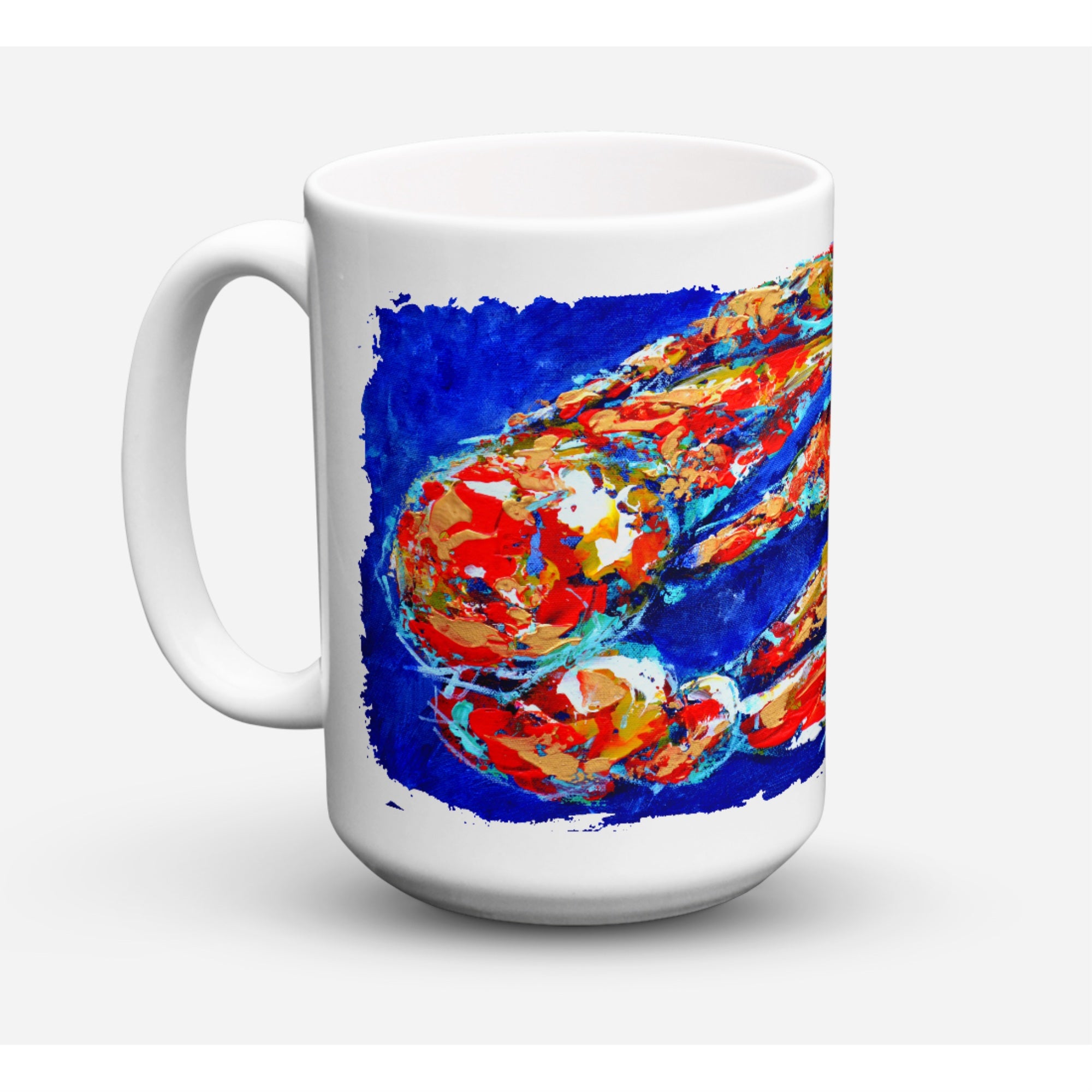 Carolines Treasures MW1155CM15 Craw Momma Crawfish Microwavable Ceramic Coffee Mug 15 oz Multicolor
