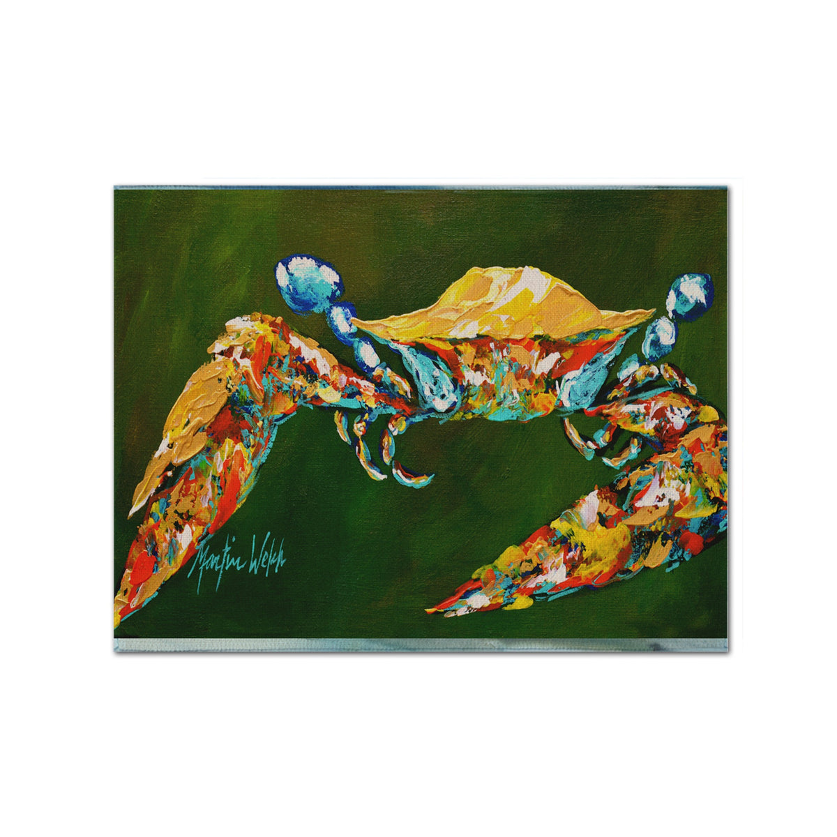 'Caroline'S Treasures Mw1157Plmt Go Green Crab Fabric Placemat, Multicolor''