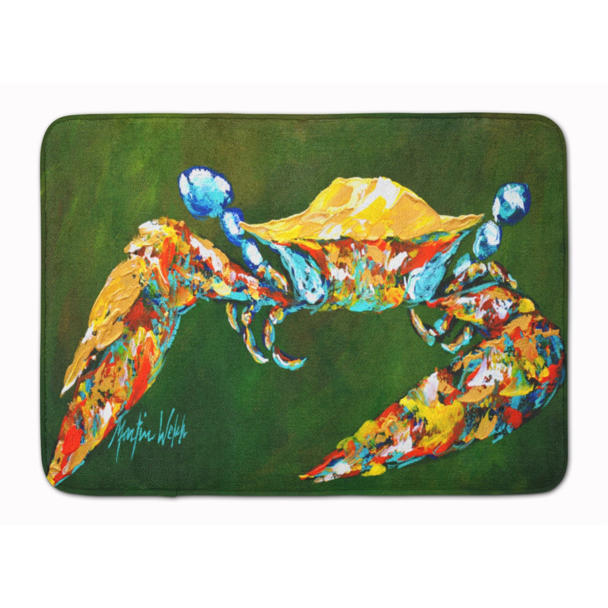 'Caroline'S Treasures Go Green Crab Floor Mat, 19'''' X 27'''', Multicolor''