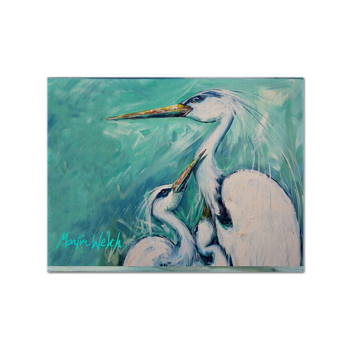 'Caroline'S Treasures Mw1159Plmt Mother'S Love White Crane Fabric Placemat, Multicolor''