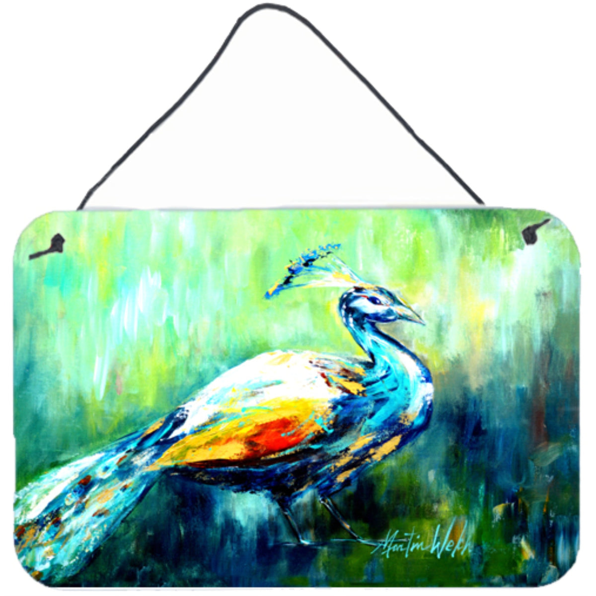 'Caroline'S Treasures Proud Peacock Green Aluminum Metal Wall Or Door Hanging Prints Mw1160Ds812, 8 X 12''''''