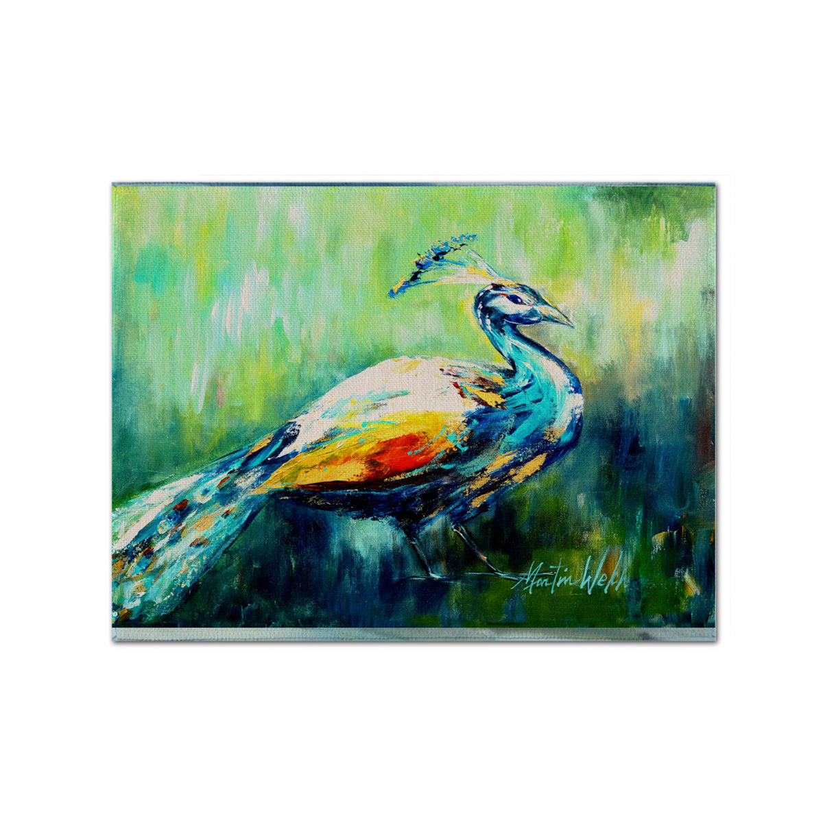 'Caroline'S Treasures Mw1160Plmt Proud Peacock Green Fabric Placemat, Multicolor''
