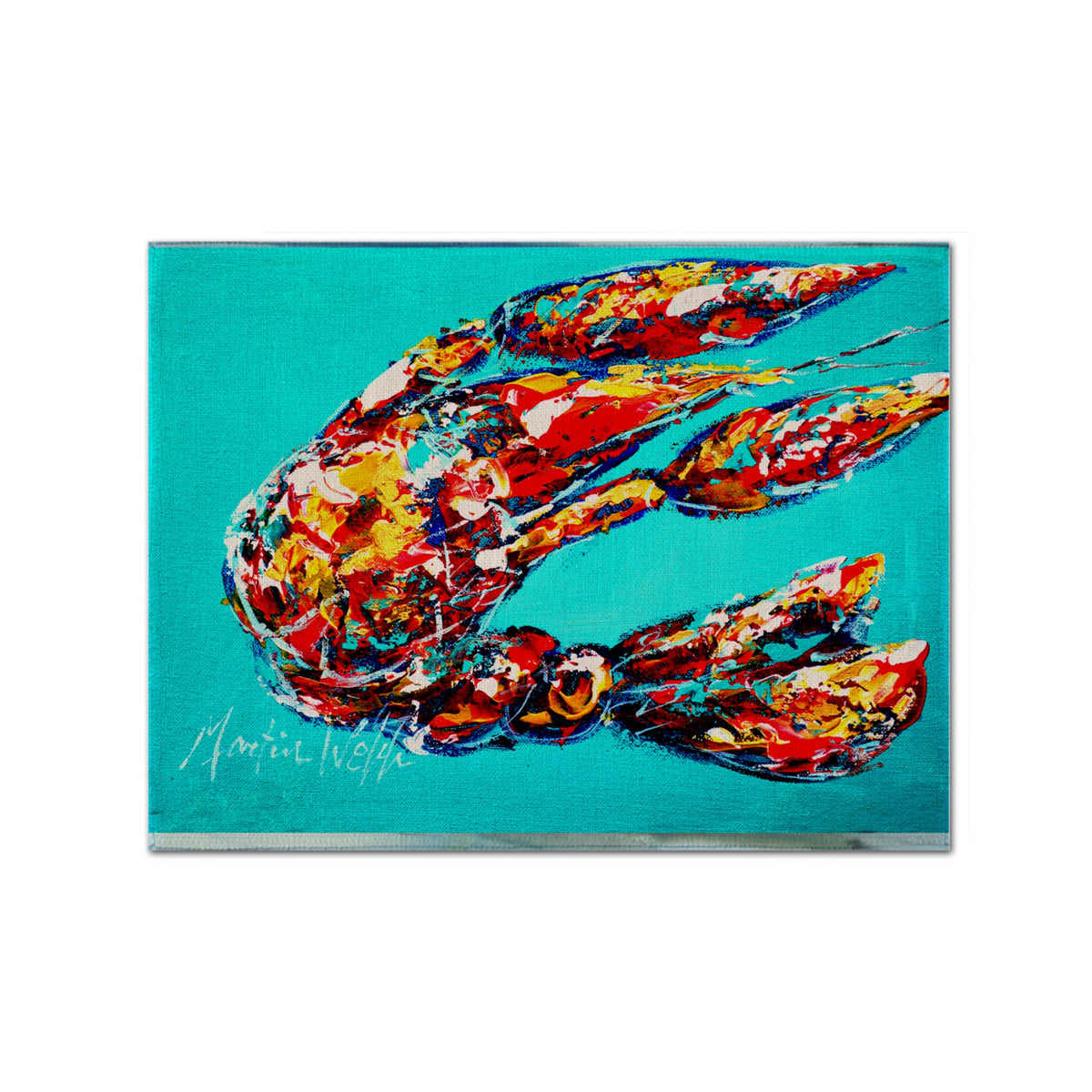 'Caroline'S Treasures Mw1161Plmt Lucy The Crawfish In Blue Fabric Placemat, Multicolor''