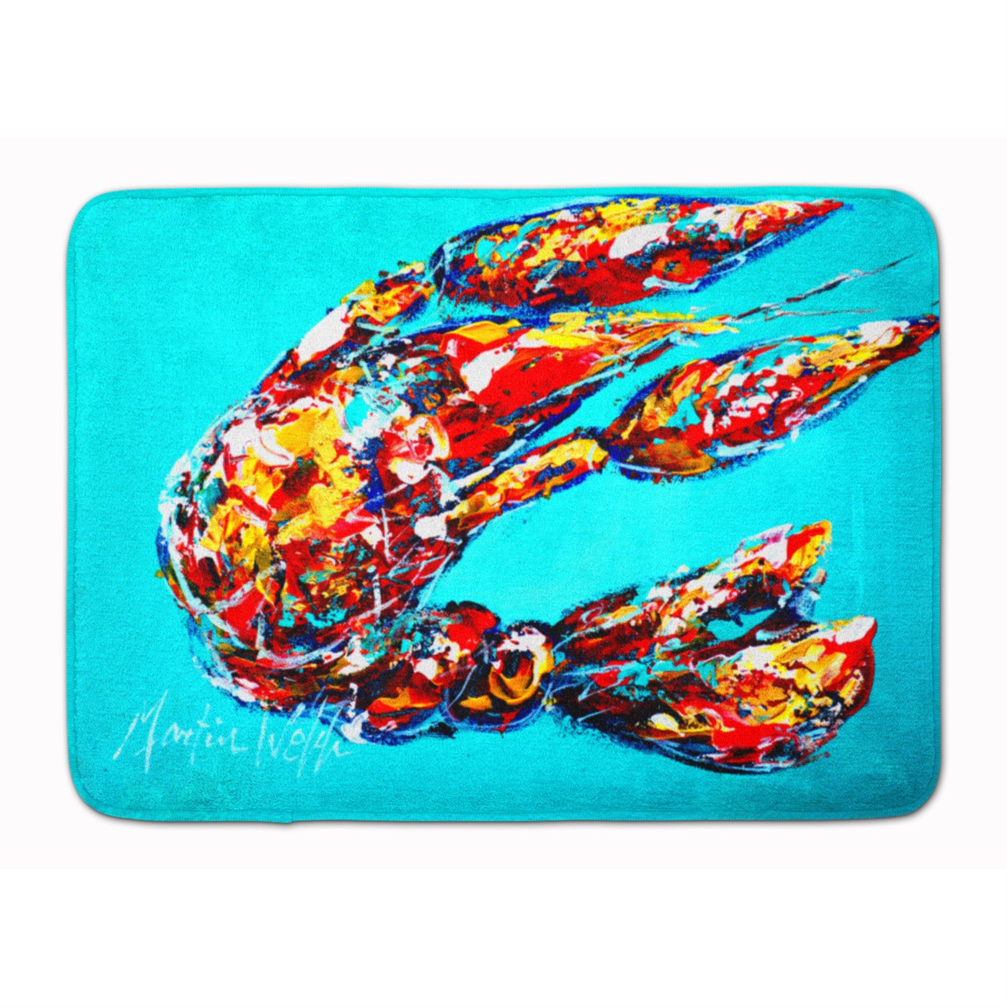 'Caroline'S Treasures Lucy The Crawfish In Blue Floor Mat, 19'''' X 27'''', Multicolor''