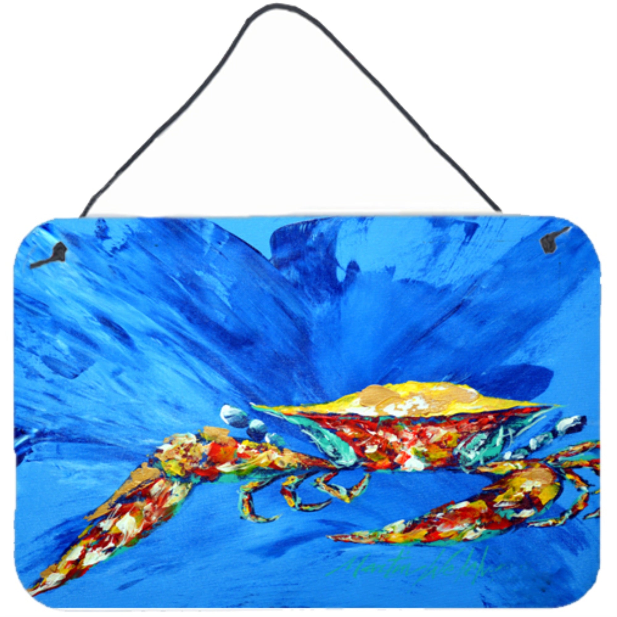'Caroline'S Treasures Big Splash Crab In Blue Aluminum Metal Wall Or Door Hanging Prints Mw1163Ds812, 8 X 12''''''