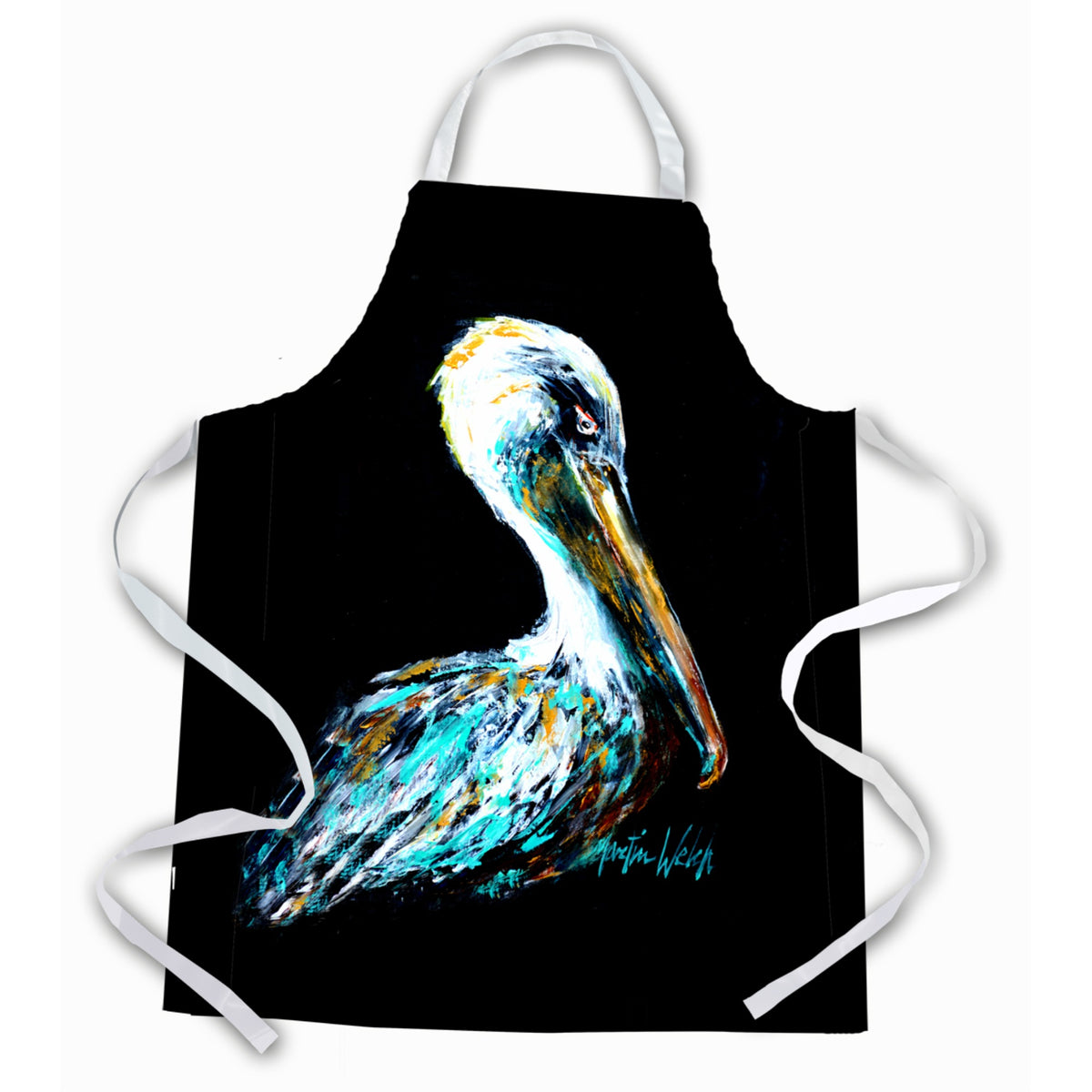 'Caroline'S Treasures Mw1164Apron Dressed In Black Pelican Apron, Large, Multicolor''