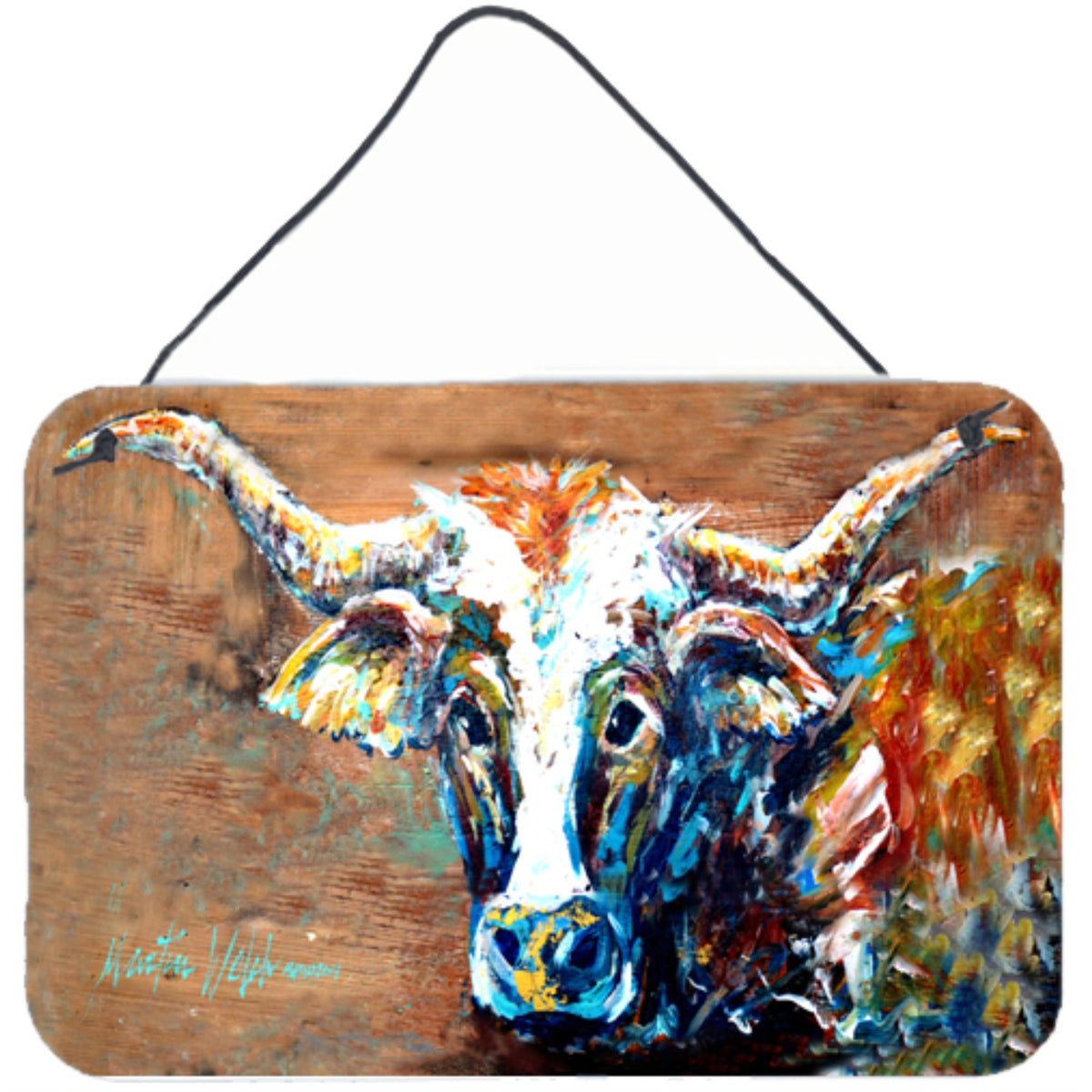 'Caroline'S Treasures On The Loose Brown Cow Aluminum Metal Wall Or Door Hanging Prints Mw1165Ds812, 8 X 12''''''