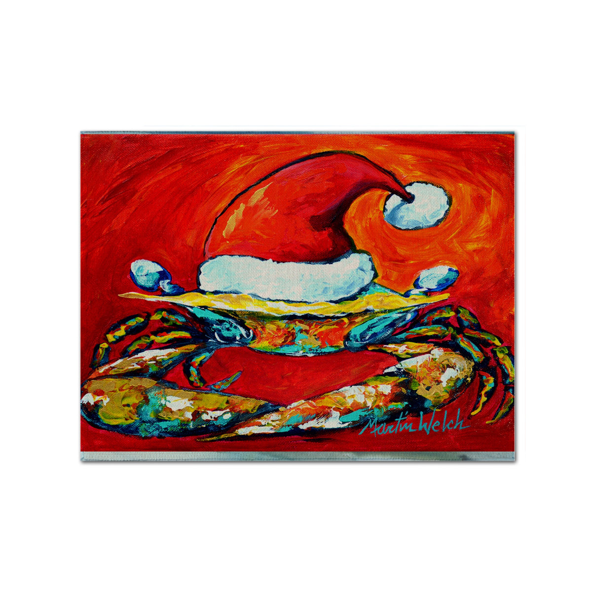'Caroline'S Treasures Mw1169Plmt Crab In Santa Hat Santa Claws Fabric Placemat, Multicolor''